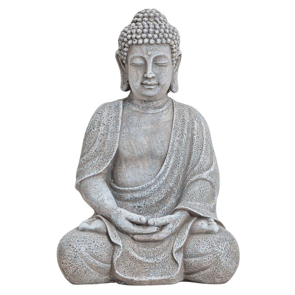 Buddha (1 Deko HOME & HOBBY Verzierungen Figur Garten matches21 Dekofigur Deko grau St) Figur