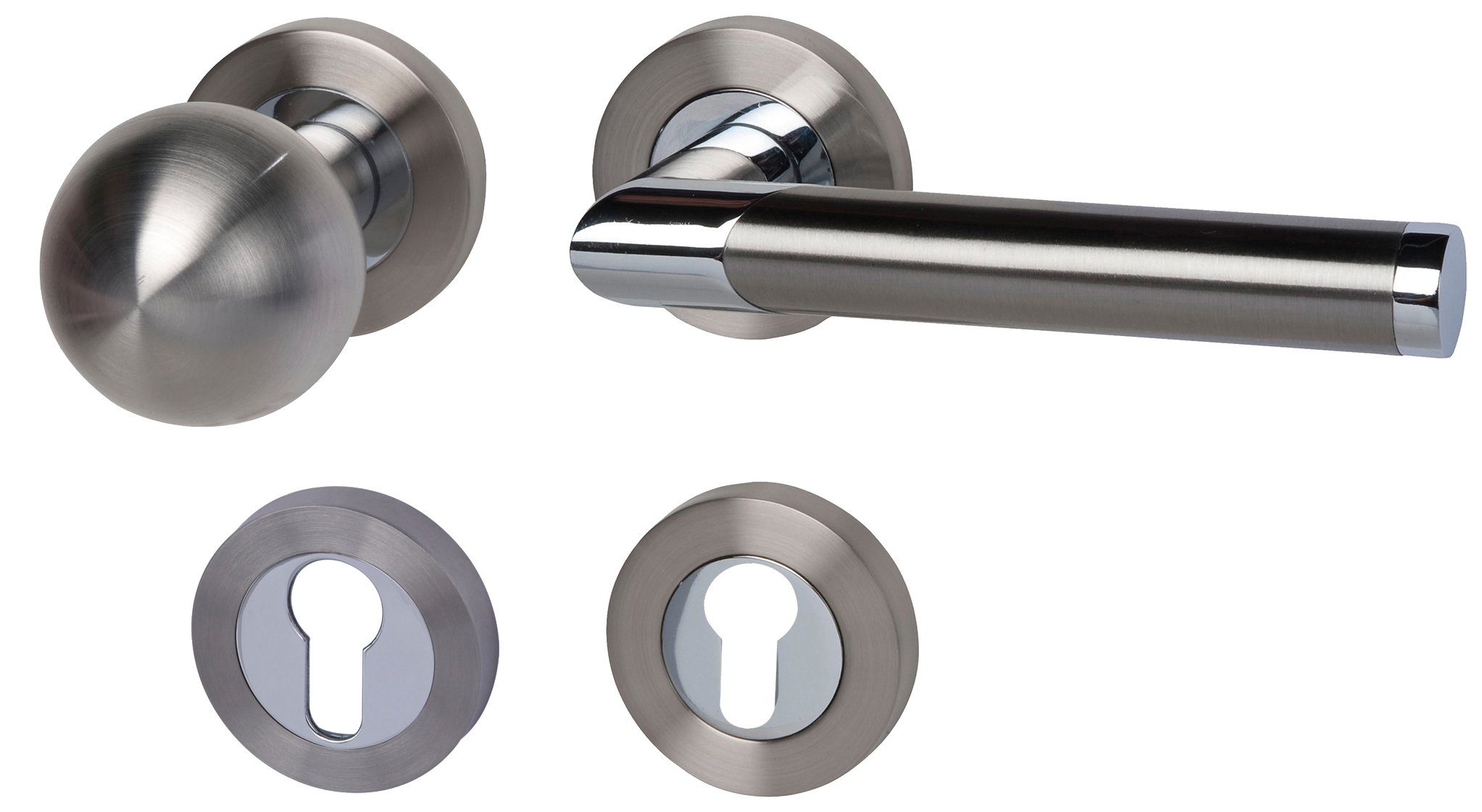 Türbeschlag Rosettengarnitur L17/A138 Wohnungseingangstür PZ DIN rechts Kn./Dr.