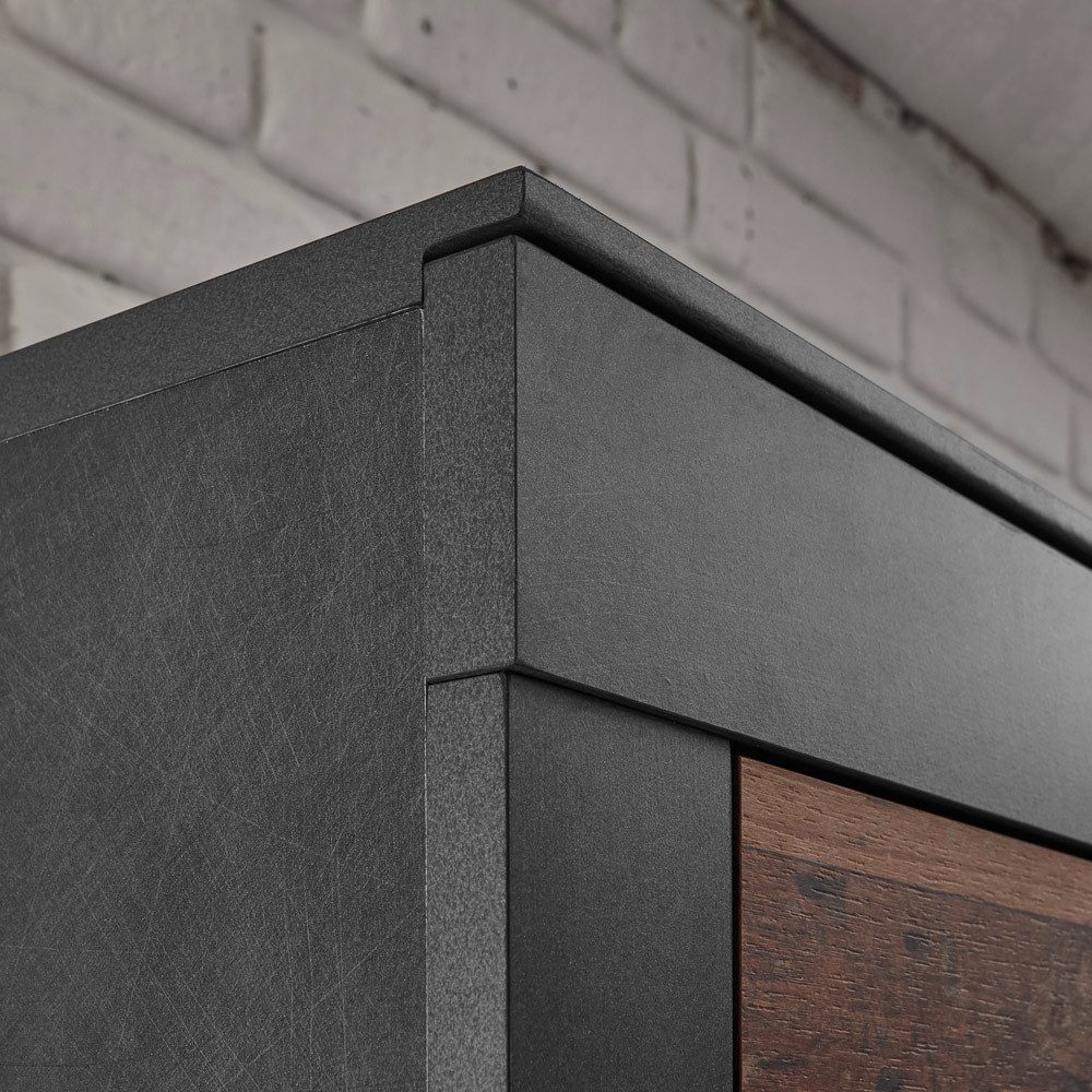 Lomadox Garderobenschrank BERLIN-61 Old Mix Dekor 65x201x42 cm