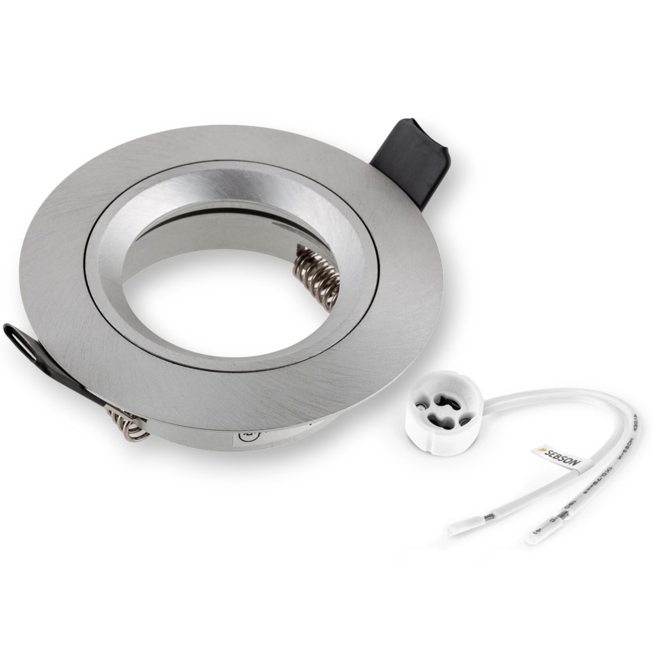 SEBSON LED Einbaustrahler Einbaustrahler inkl. GU10 Fassung, Lochdurchmesser 65mm, flach 24mm, inkl. GU10 Fassung (ohne Leuchtmittel), Aluminium Gehäuse Deckenspot
