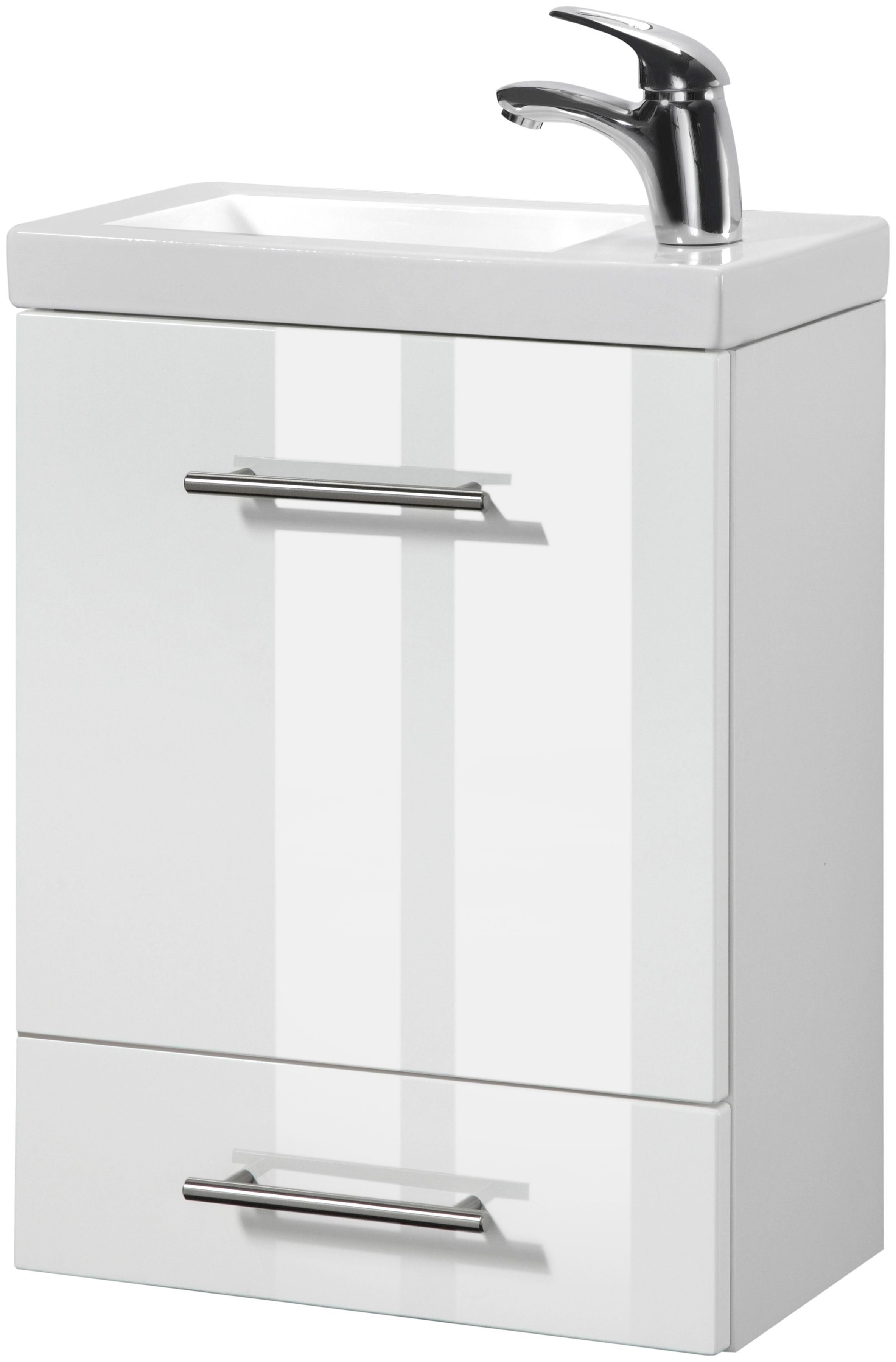 welltime Trento vanity set, various designs and colors, (set of 4), bathroom furniture, 40cm wide, SlimLine guest bathroom/guest WC