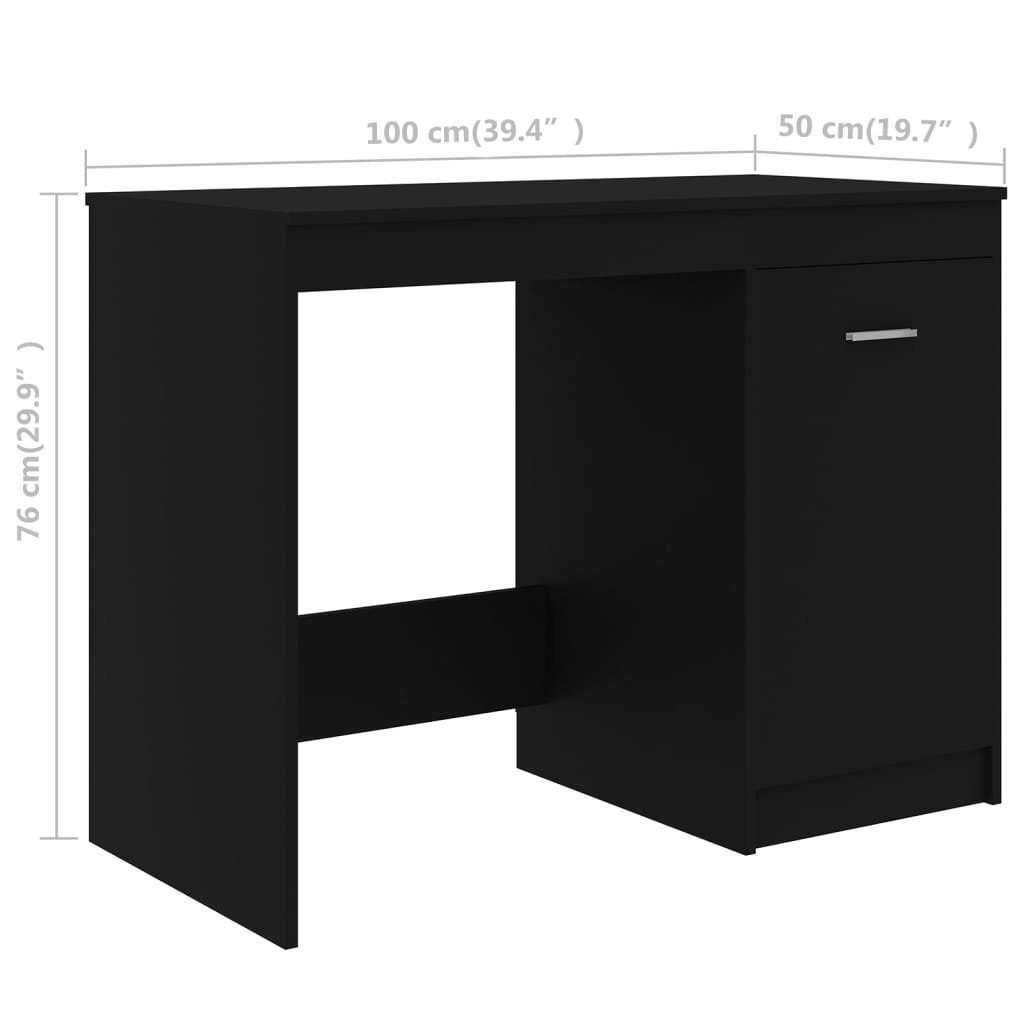 furnicato Schreibtisch Schwarz 100x50x76 Holzwerkstoff cm