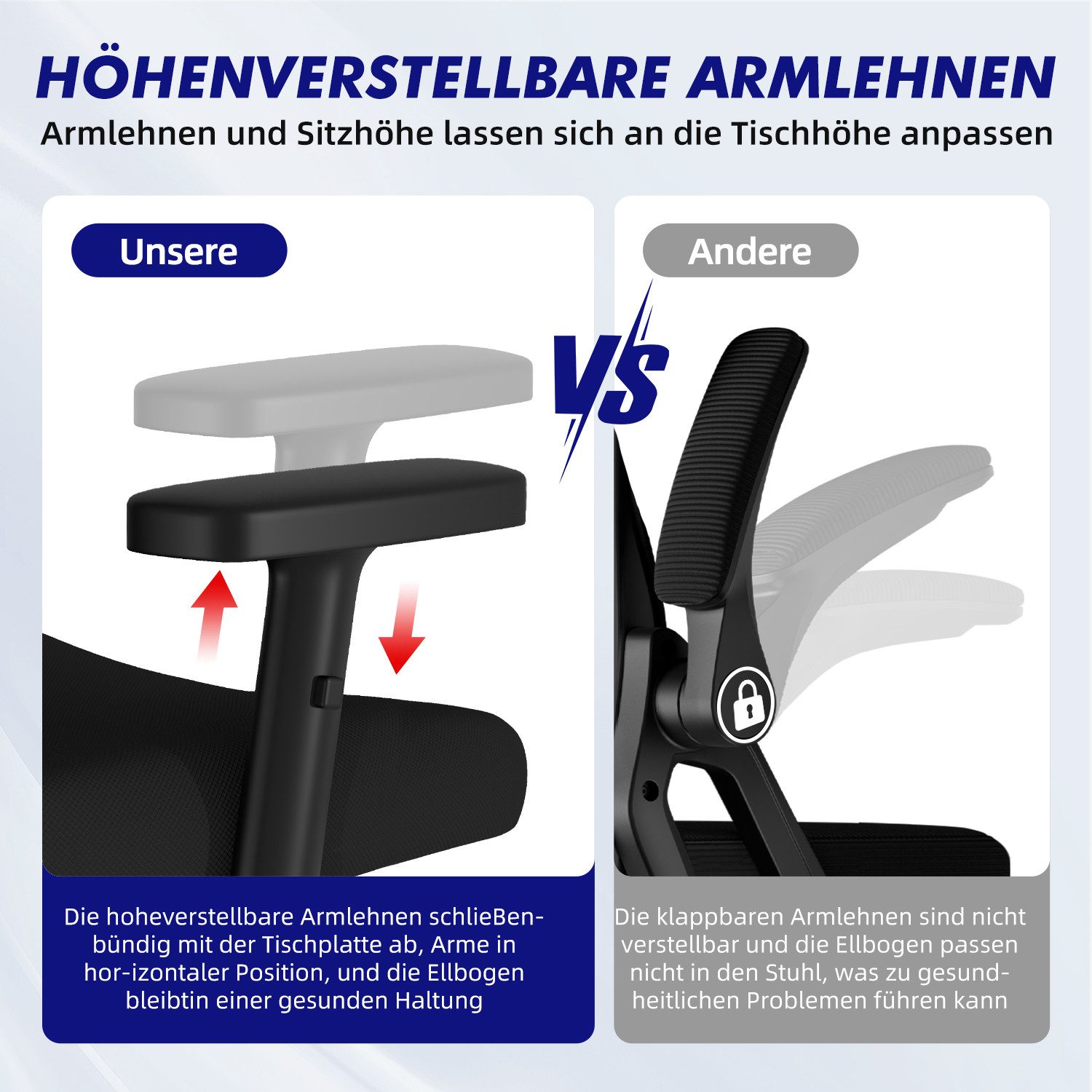 Hiazurm Bürostuhl Bürostuhl, Chefsessel, Ergonomischer Schreibtischstuhl, C günstig online kaufen