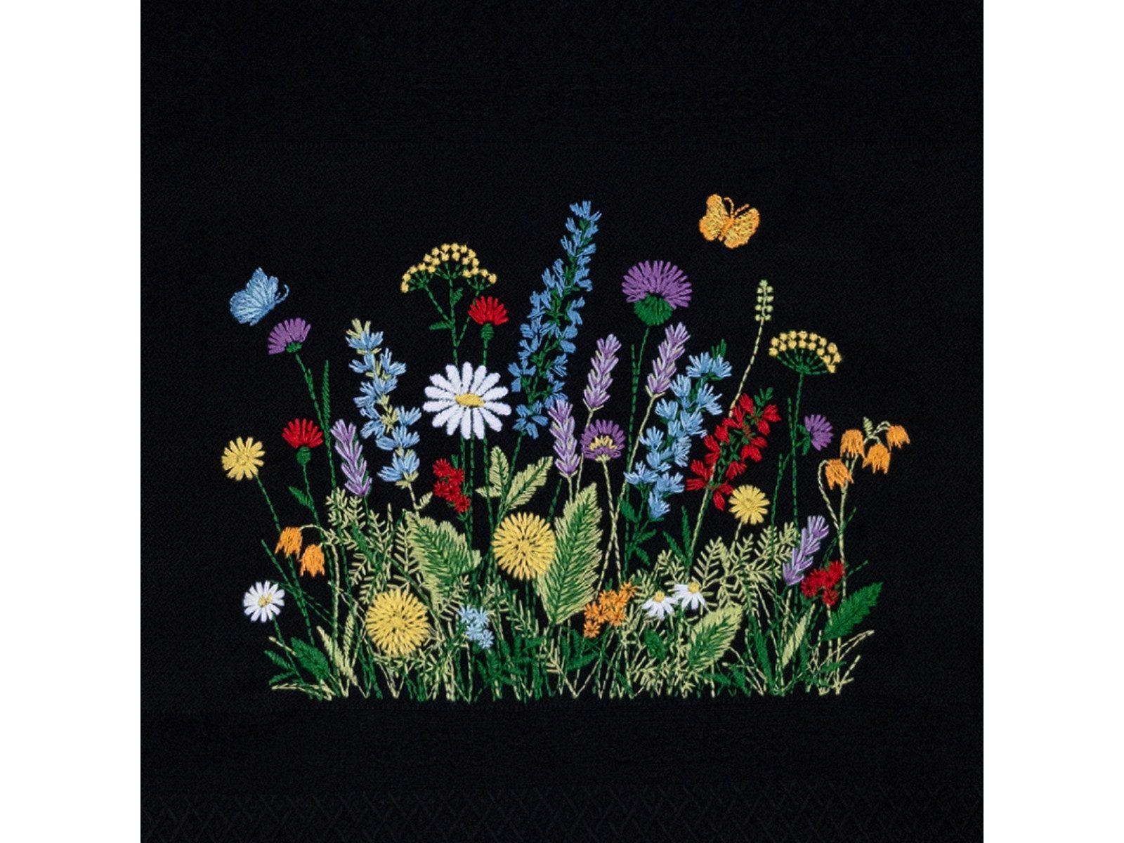 Vista Portuguese Geschirrtuch Geschirrtuch Flower Meadow schwarz 50x70cm