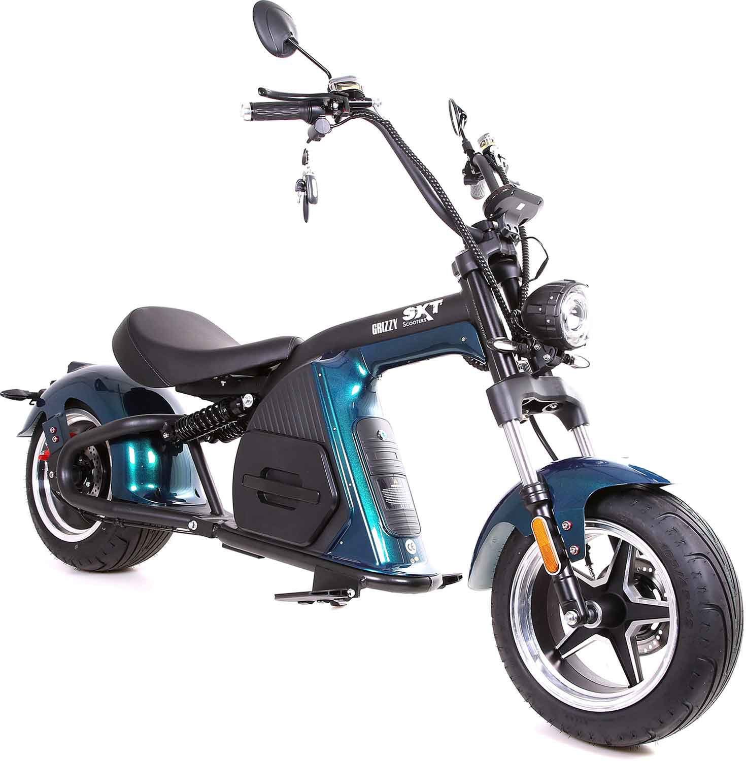 Straßenzulassung Scooters 45 SXT E-Motorroller mit 2700 W, blau km/h, SXT Grizzy,
