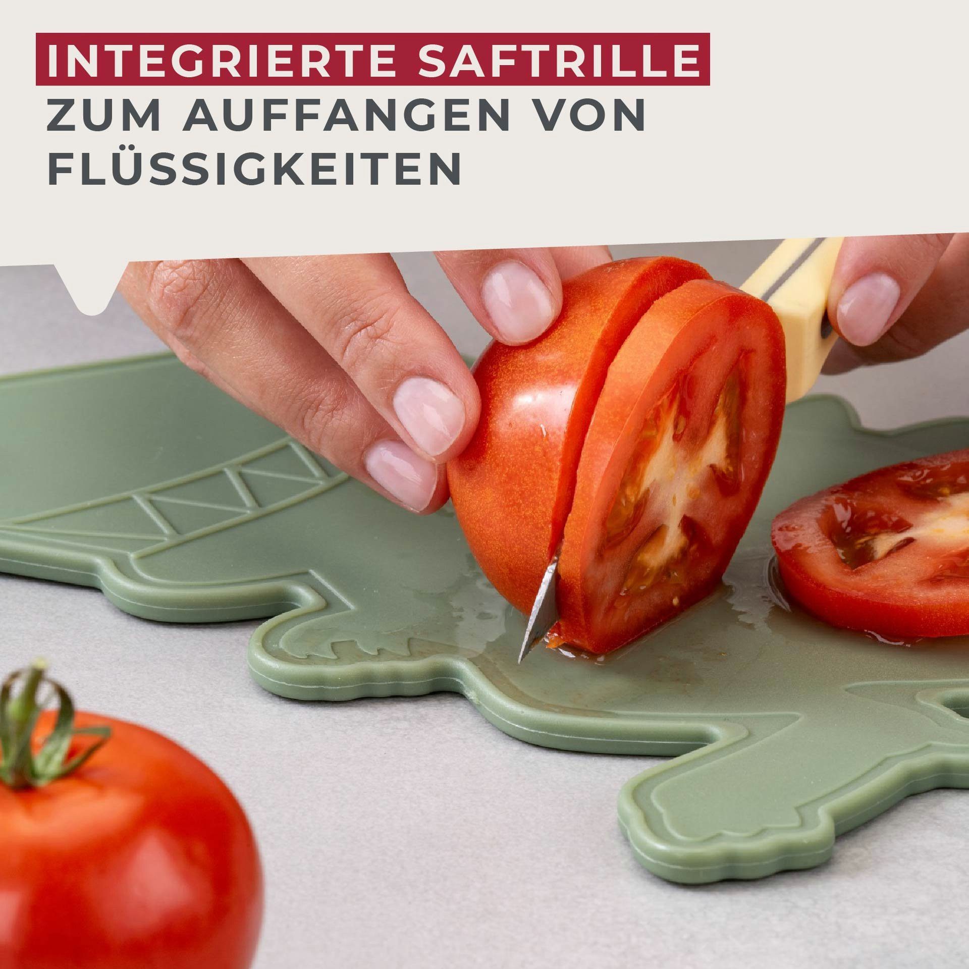 FACKELMANN Schneidebrett Küchenbrett, Saftrillenbrett, Servierbrett, Vesperbrett