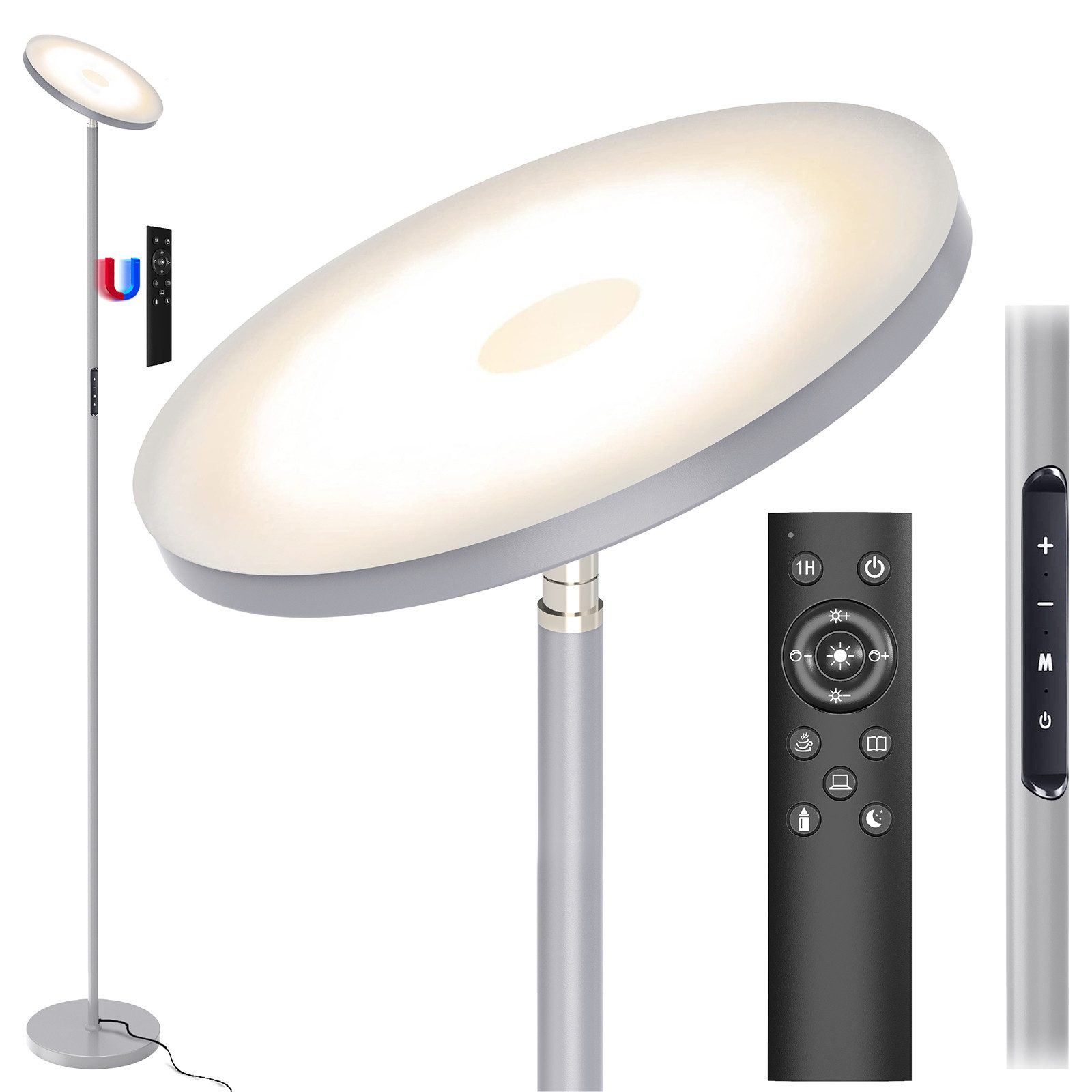 LED Stehlampe Dimmbar LED Standleuchte 3300LM 30W Deckenfluter Leselampe Stehleuchte