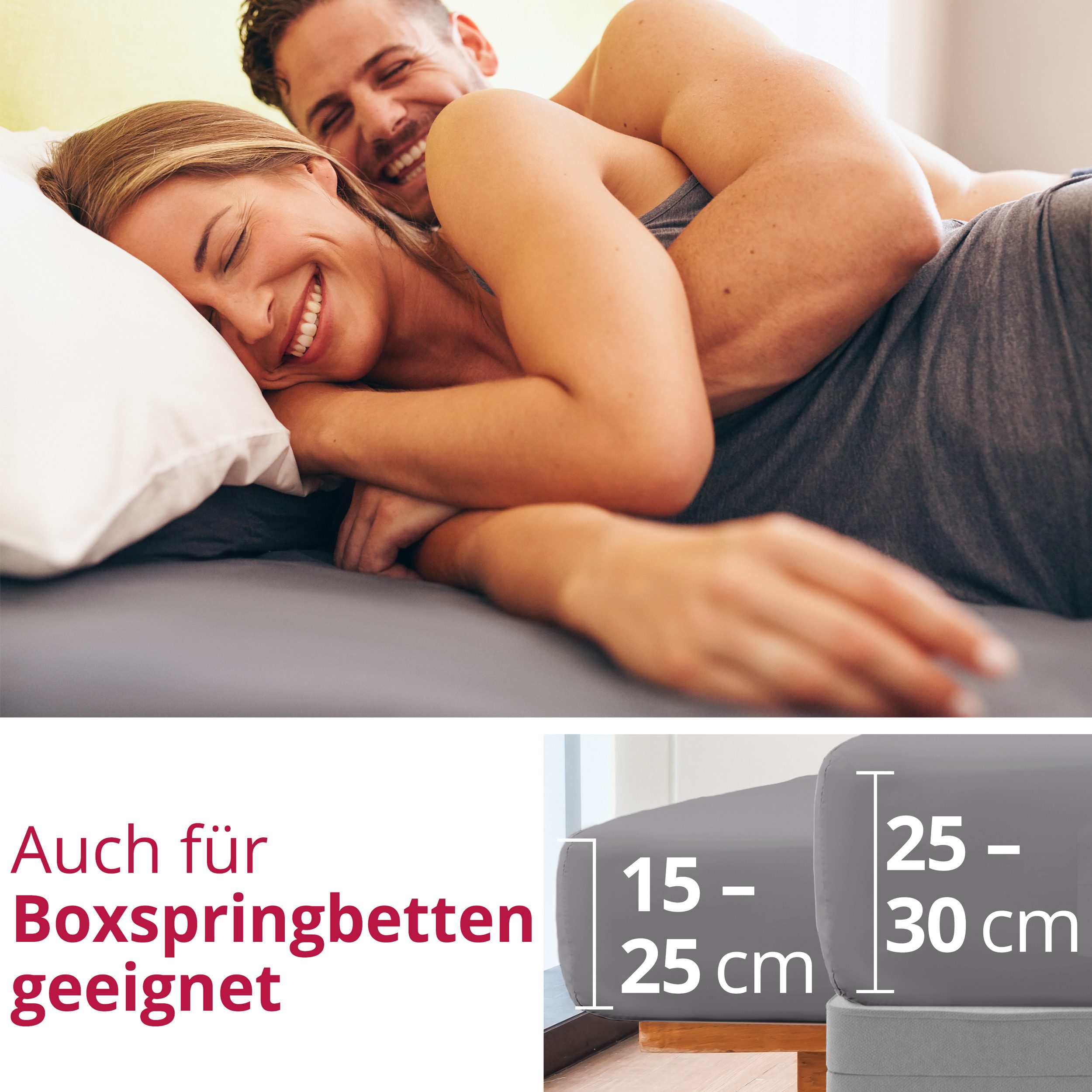 DecoHomeTextil Heimtextilmanufaktur Spannbettlaken Greenline Spannbettlaken Premium Jersey aus 100% Baumwolle – Bild 2 von 5