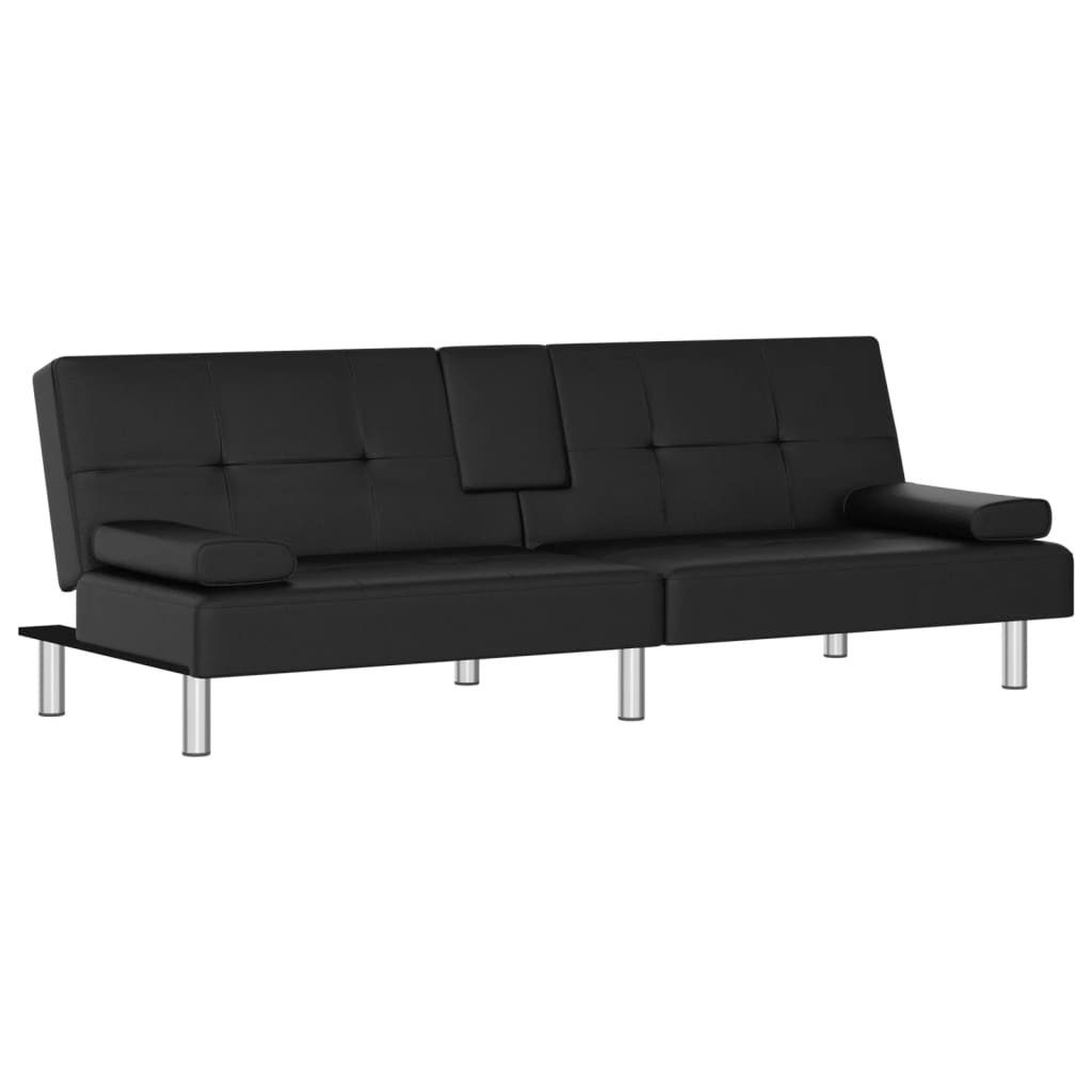 vidaXL Sofa Schlafsofa mit Getränkehaltern Schwarz günstig online kaufen