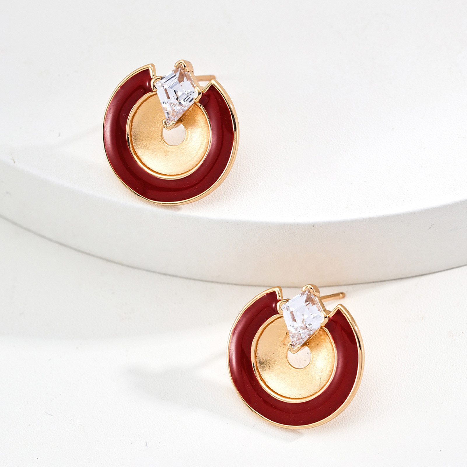 Jumpeak Paar Ohrhänger ohrringe silber 925,ohrringe rot,ohrringe rund,18k ohrringe vergoldet, ohrringe damen,schwester geschenk,damen geschenk,geschenk tochter