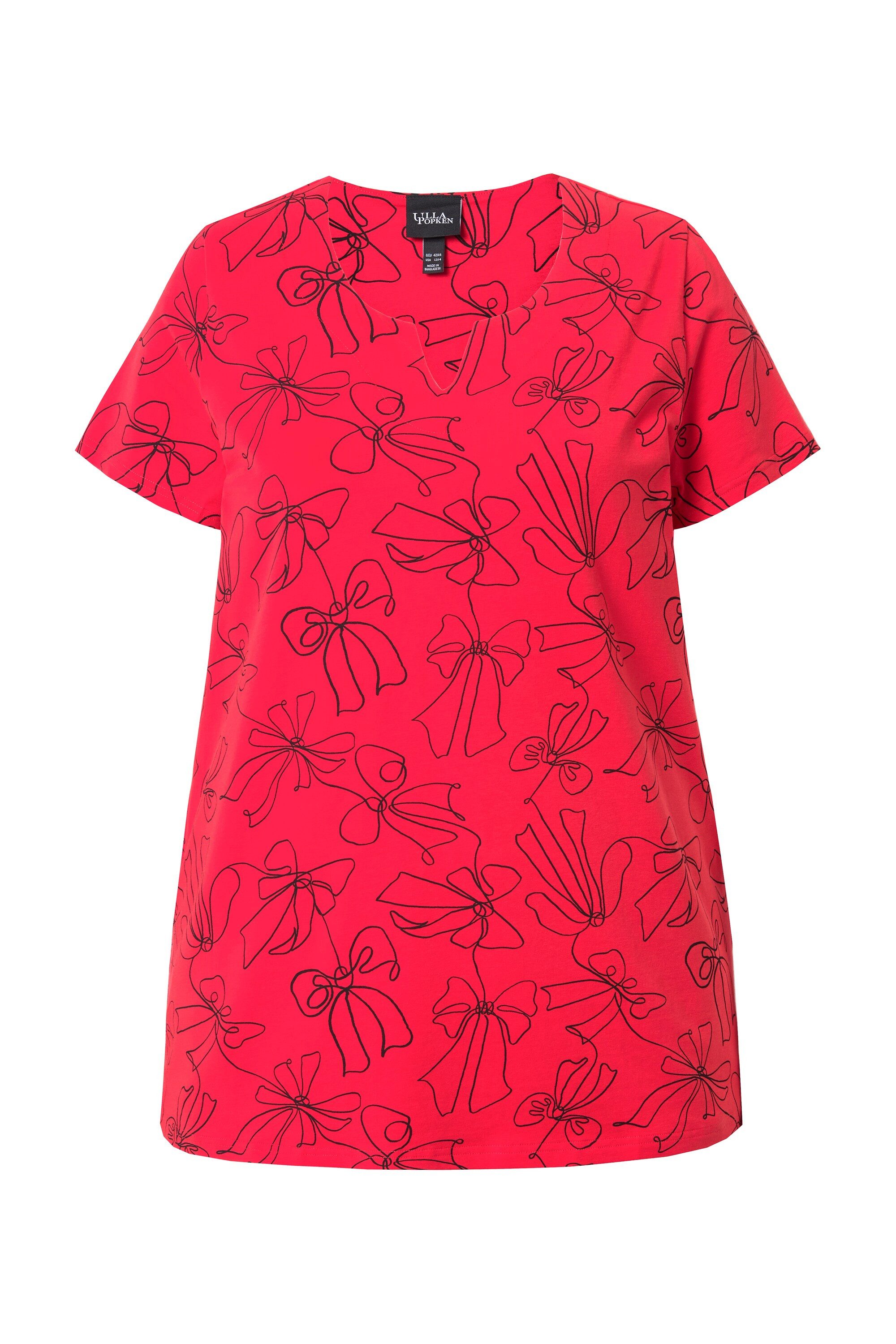 Ulla Popken T-Shirt T-Shirt Schleifen A-Linie günstig online kaufen