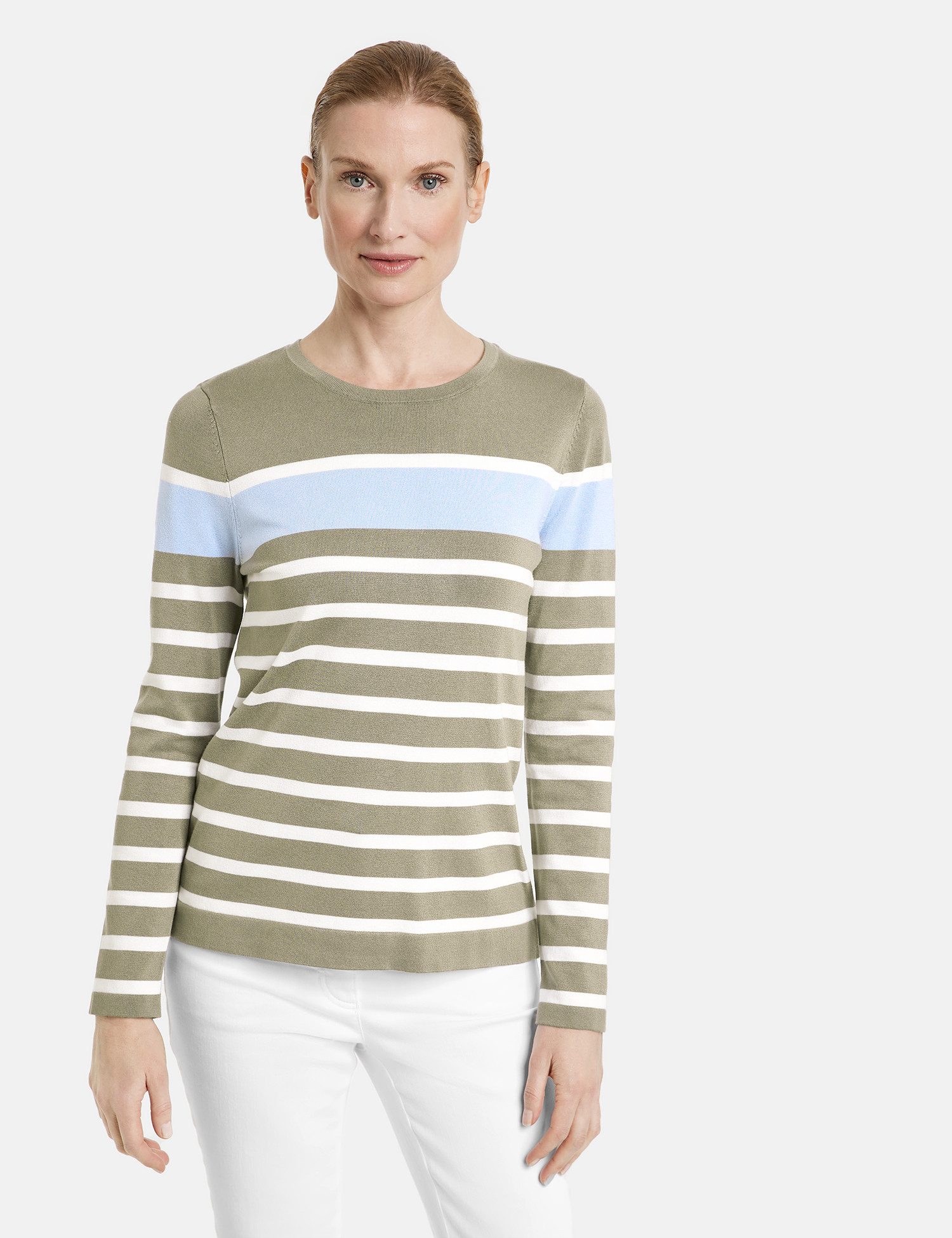 GERRY WEBER Rundhalspullover Softer Pullover mit modischen Streifen