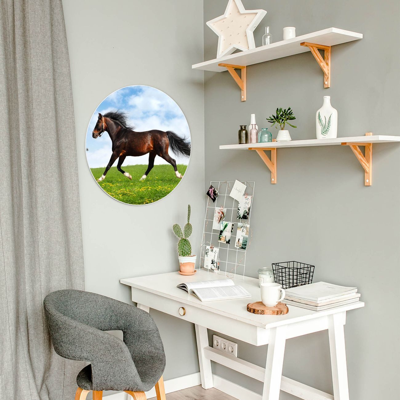 banjado Magnettafel Stahl Rund Pferd, (inkl. günstig online kaufen