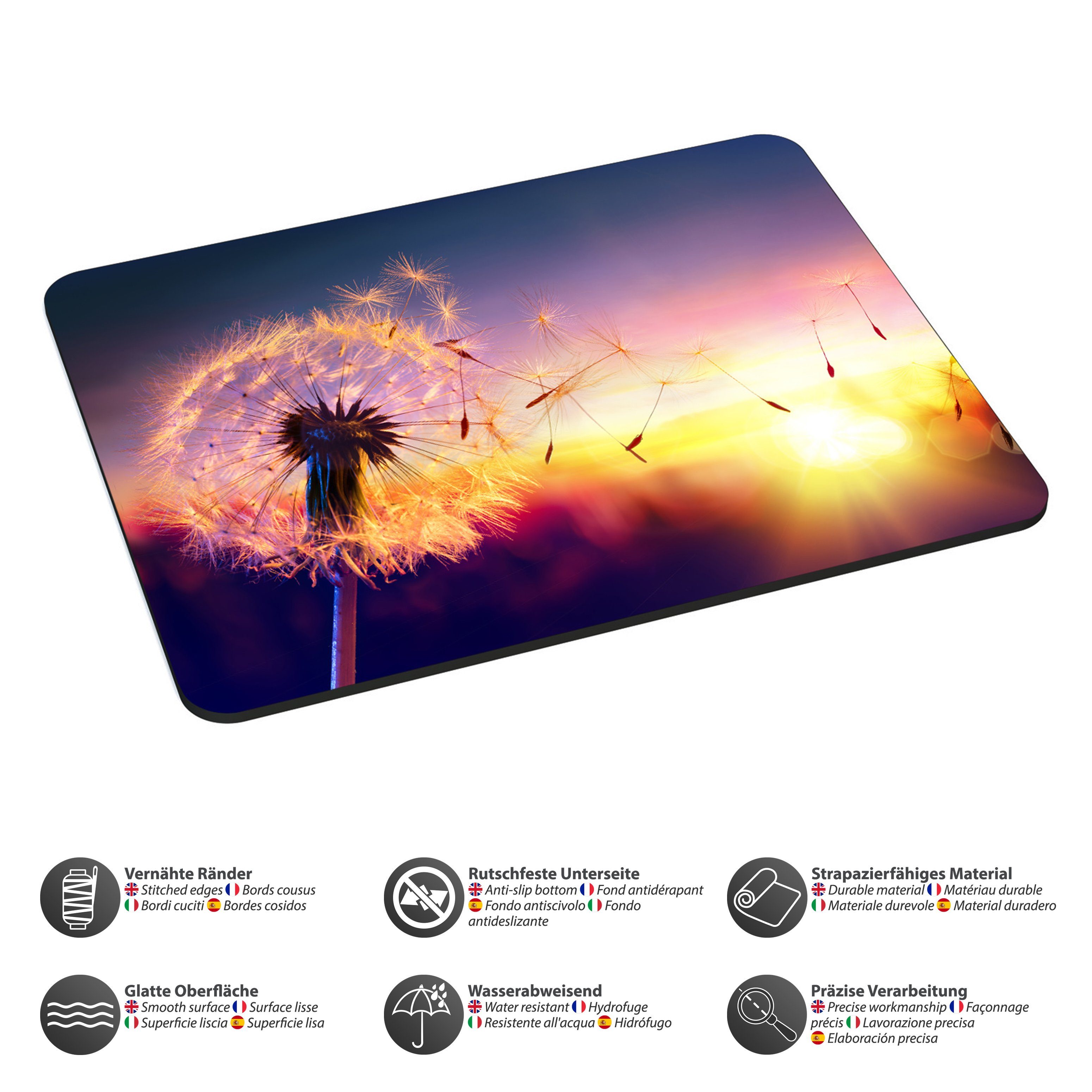 PEDEA Gaming Mauspad 22 cm x 18 cm mit Motiv (Größe L), mit vernähten Rändern und Rutschfester Unterseite – Bild 3 von 4