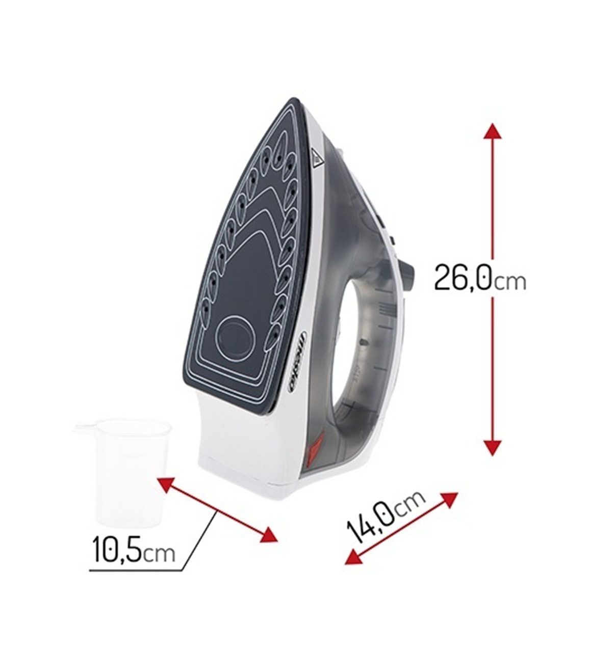 Mesko Dampfbügeleisen MS 5037 Dampfbügeleisen 2800 W - 170 ml, Grau, 2800 W, Vertikaldampf, Keramiksohle