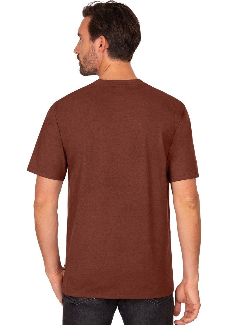 Trigema T-Shirt TRIGEMA T-Shirt DELUXE Baumwolle zimt-melange