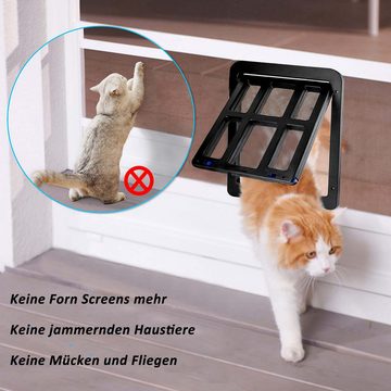 CALIYO Katzenklappe Katzenklappe Fliegengitter Automatischen Verschluss Hundeklappe, Fliegengitter Balkontür mit Katzenklappe Haustierklappe