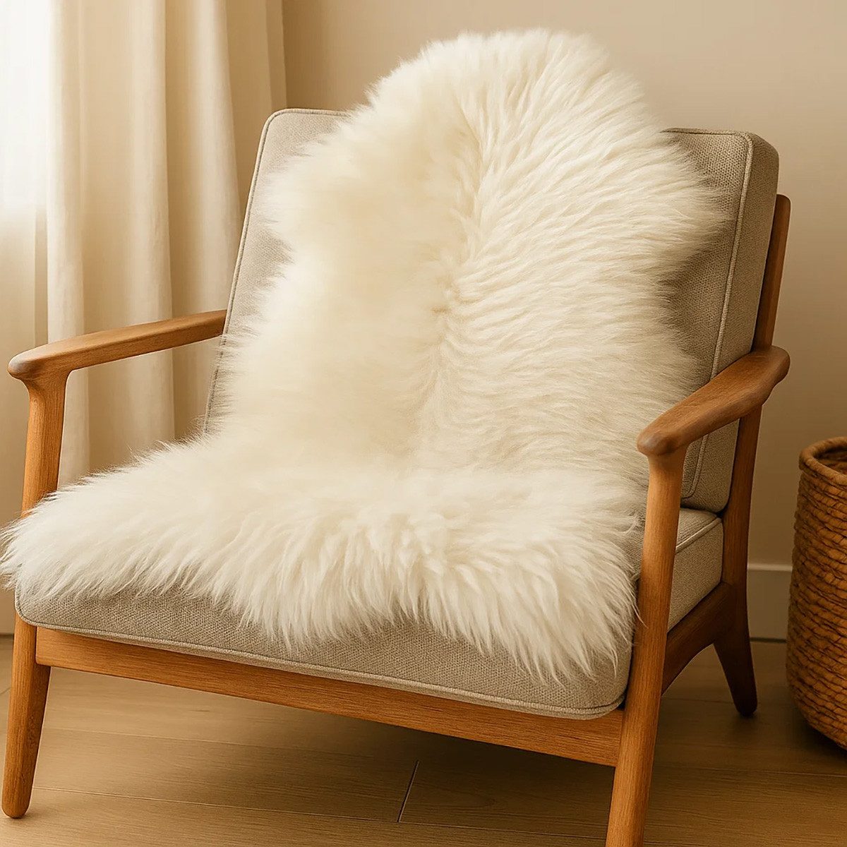 Provellus Teppich Echtes Lammfell Schaffell – weich & flauschig, Naturfell Teppich, 100-120 cm