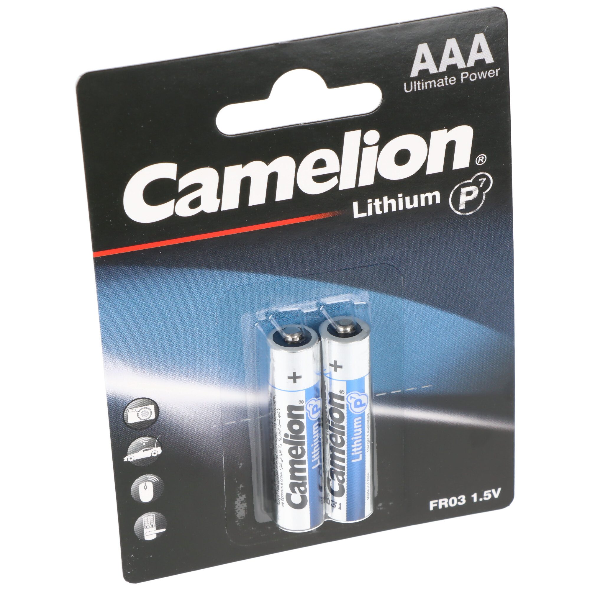 Camelion Lithium Batterie AAA, Micro, FR03, 1,5V, 2er-Blister Batterie