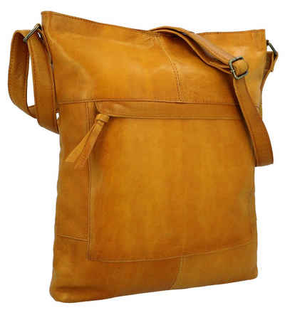 Gusti Leder Handtasche »Maola« (1-tlg), Handtasche Ledertasche Umhängetasche Laptoptasche Braun Leder Damen