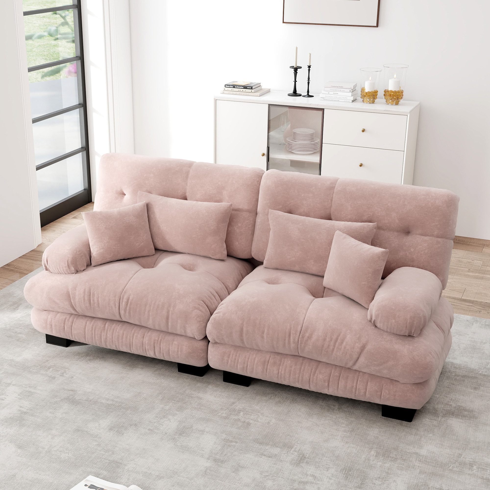 Odikalo 2-Sitzer Schlafsofa Polstersofa Ecksofa, Cloud günstig online kaufen