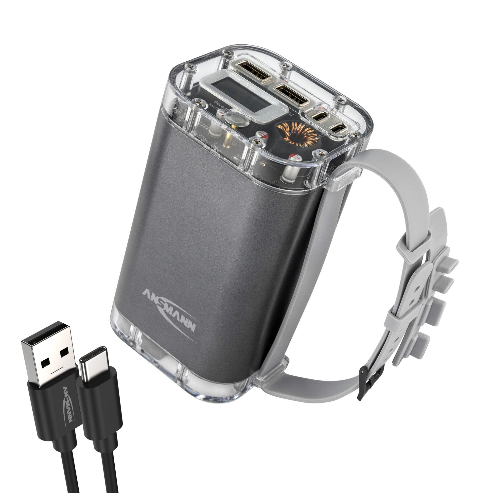 ANSMANN AG Wasserfeste Powerbank mit einer starken Kapazität von 40.000 mAh, 100W Powerbank