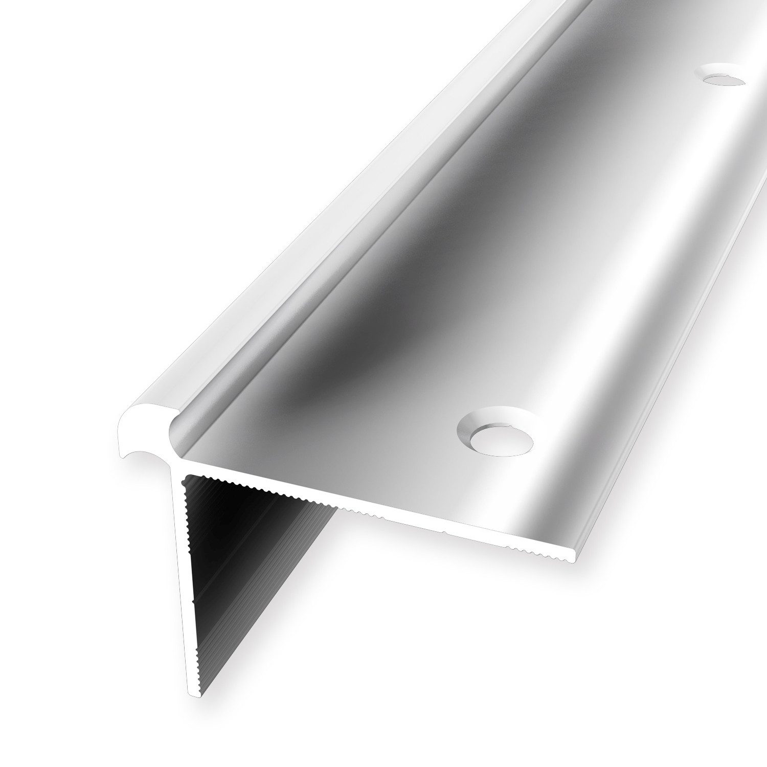 Küberit Treppenkantenprofil 32 x 42 x 2500 mm Winkelprofil Alu Poliert Gebohrt Aluminium