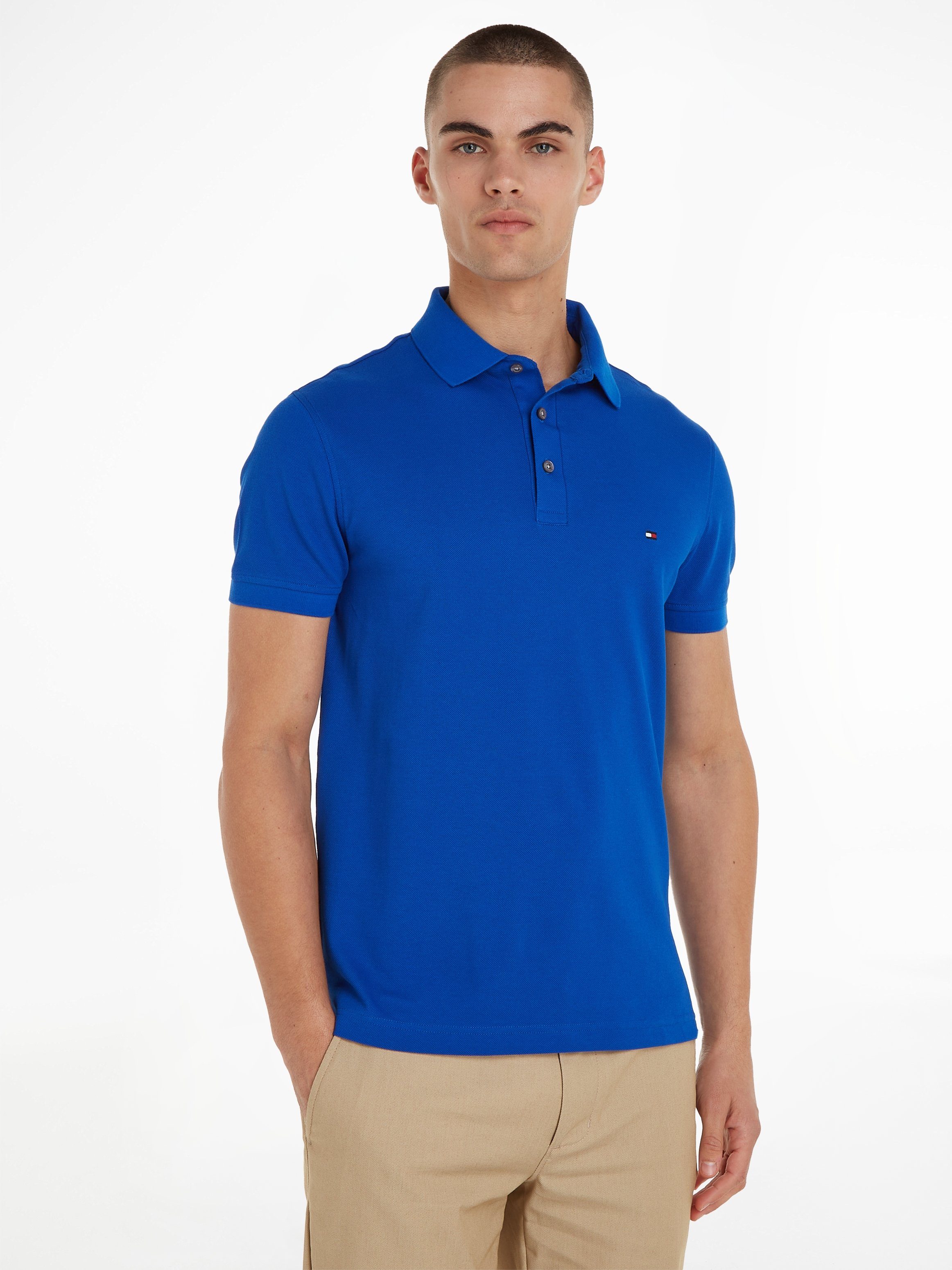 Tommy Hilfiger Poloshirt 1985 SLIM POLO mit Logostickerei Ultra Blue