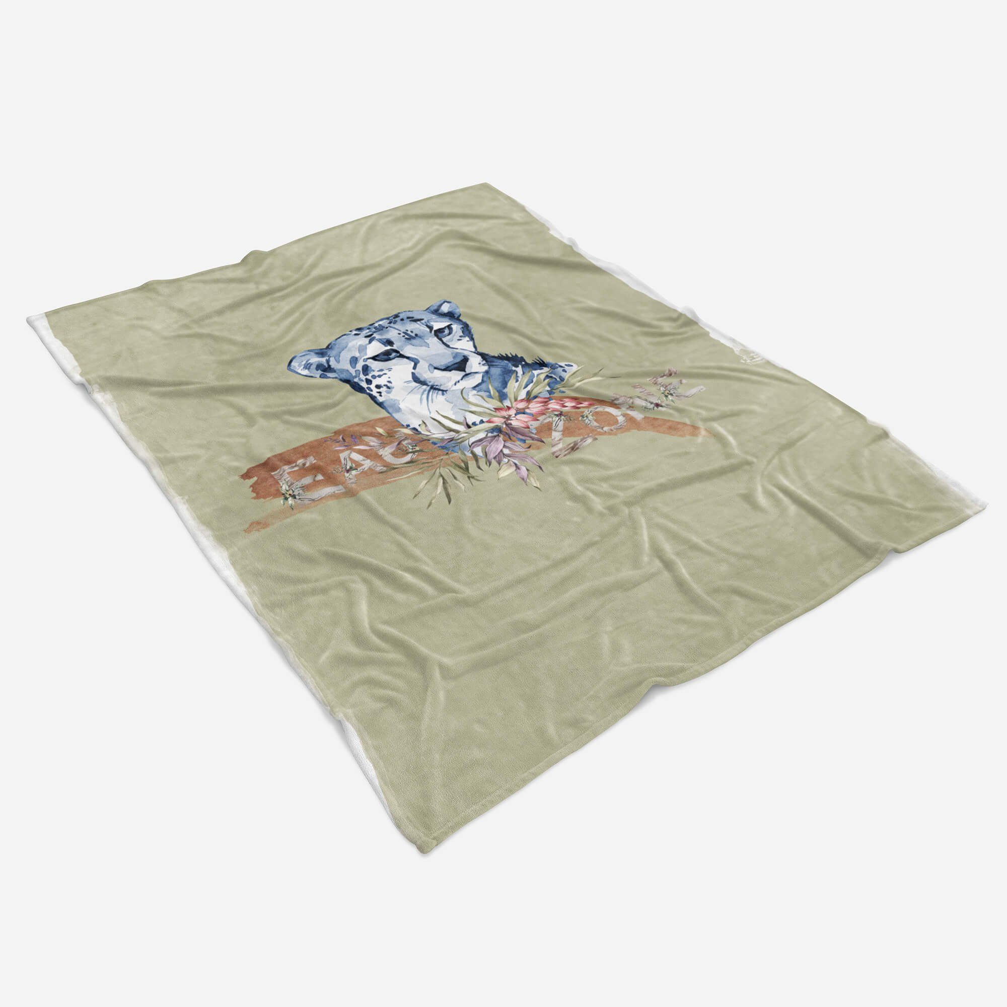Baumwolle-Polyester-Mix Handtücher Saunatuch Art Handtuch Handtuch (1-St), Kunstvoll, Sinus Strandhandtuch Kuscheldecke Gepard