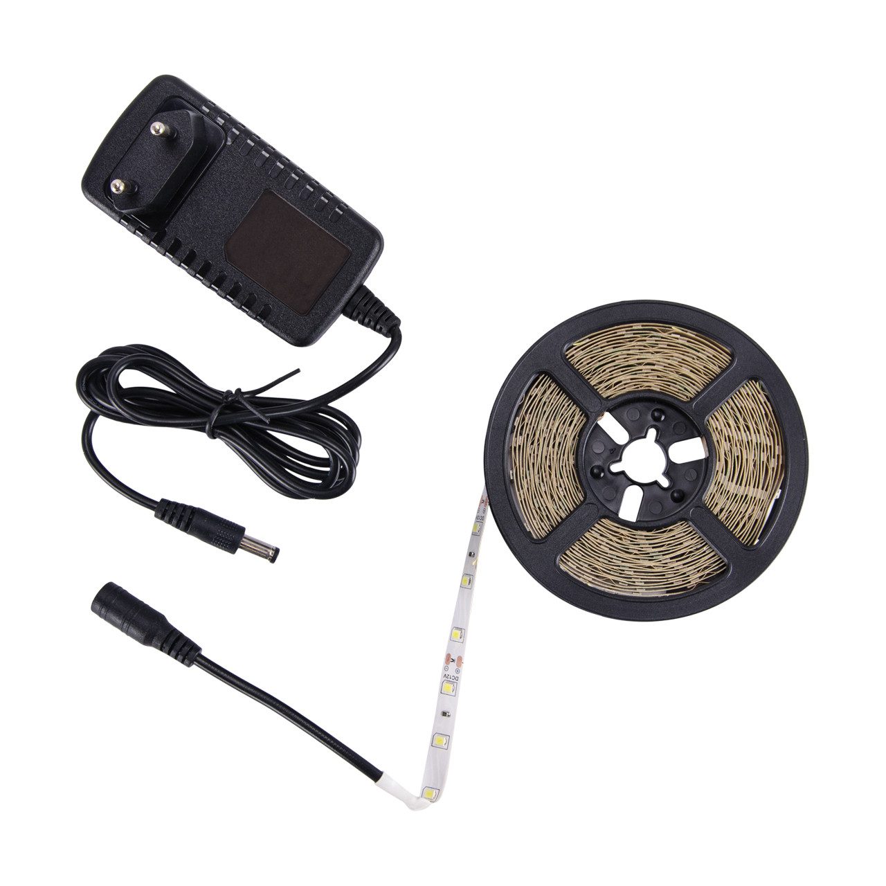 Licht-Erlebnisse LED Stripe JETTA, LED Strip Netzstecker 5m 6500 K selbstklebend Streifen