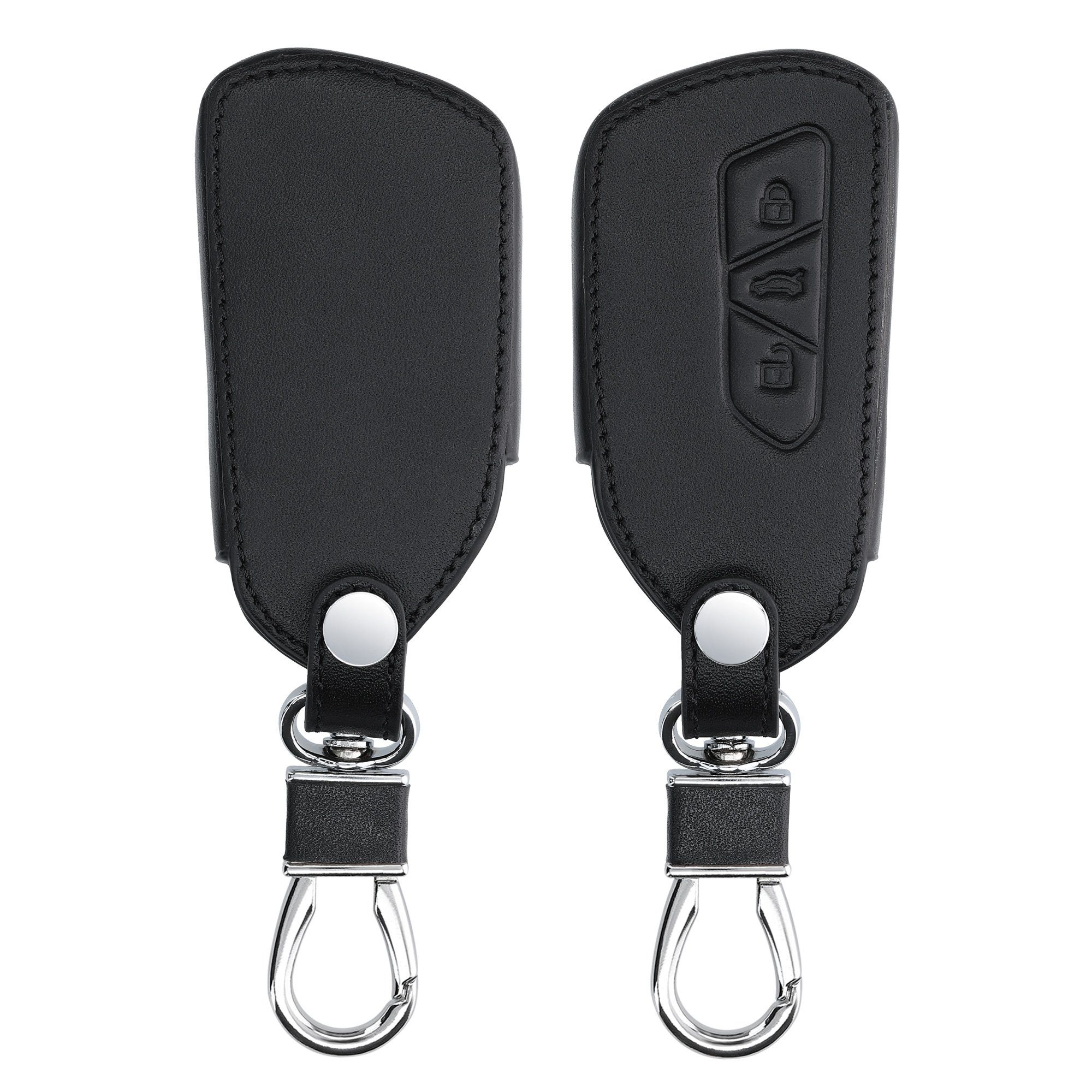 kwmobile Schlüsseltasche Autoschlüssel Kunstleder Hülle für VW Golf 8, Schlüsselhülle Schlüssel Case Cover Schwarz