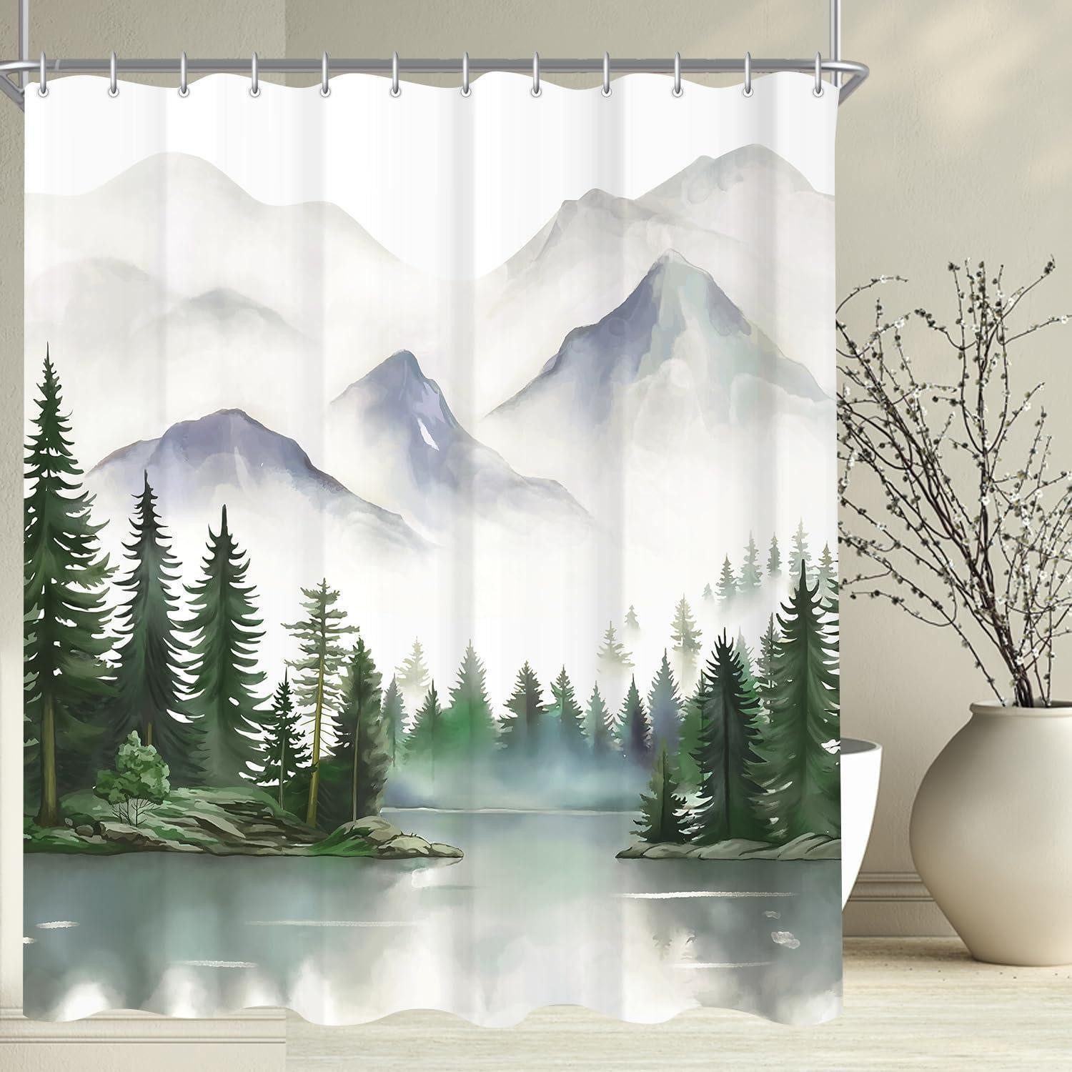 LuxusKollektion Duschvorhang Duschvorhang Berge Antischimmel Landschaft Wolke 180 x 200 cm