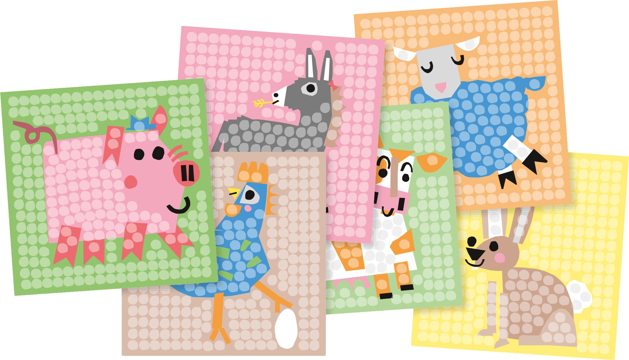 PlayMais Kreativset PlayMais Kartenset Mosaic Farm, (6-tlg), 6 Teile