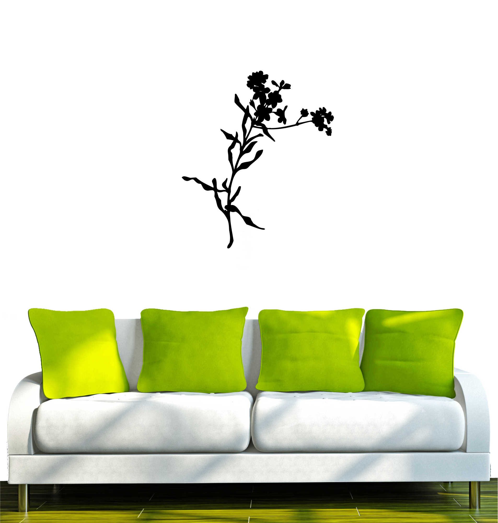 INDIGOS UG Wandtattoo Wandtattoo - Wandaufkleber - w038 Ranke Blume Deko Wandaufkleber
