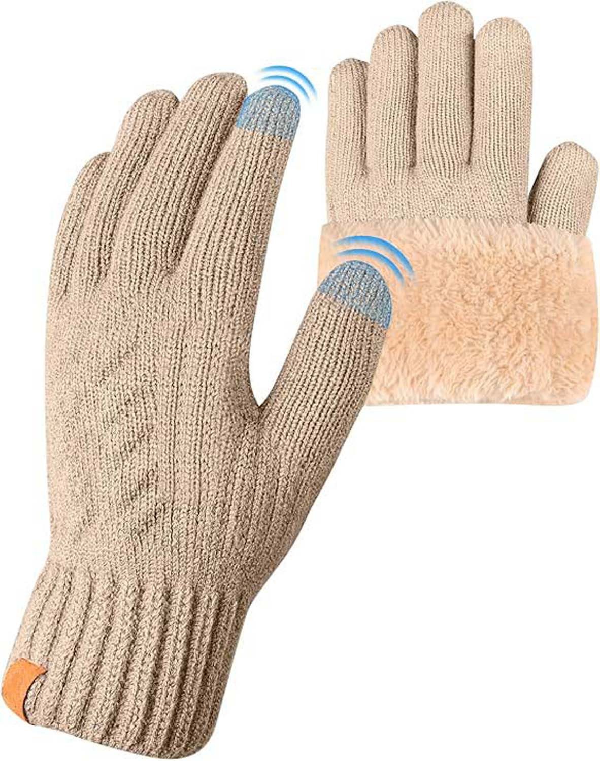 Coonoor Strickhandschuhe Winterhandschuhe mit Fleecefutter, Touchscreen War günstig online kaufen