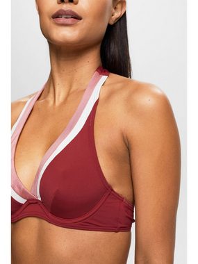 Esprit Bügel-Bikini-Top Dreifarbiges Neckholder-Bikinitop mit Bügeln