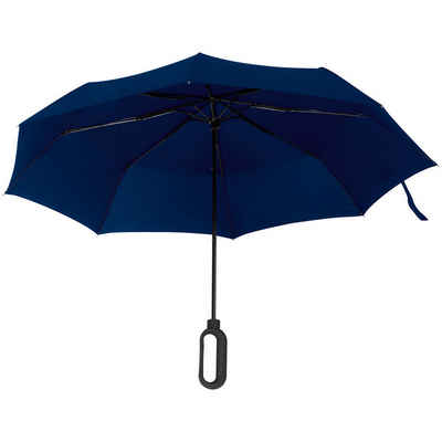 Livepac Office Taschenregenschirm Taschenschirm aus Pongee mit Karabinergriff / Farbe: dunkelblau