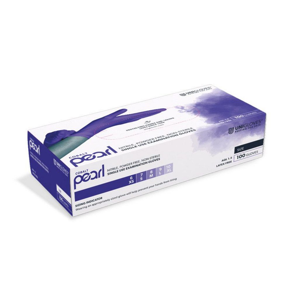 Nitril-Handschuhe Cobalt Pearl Nitril U.-Handschuhe Gr. XS/S/M/L/XL 100 Stk