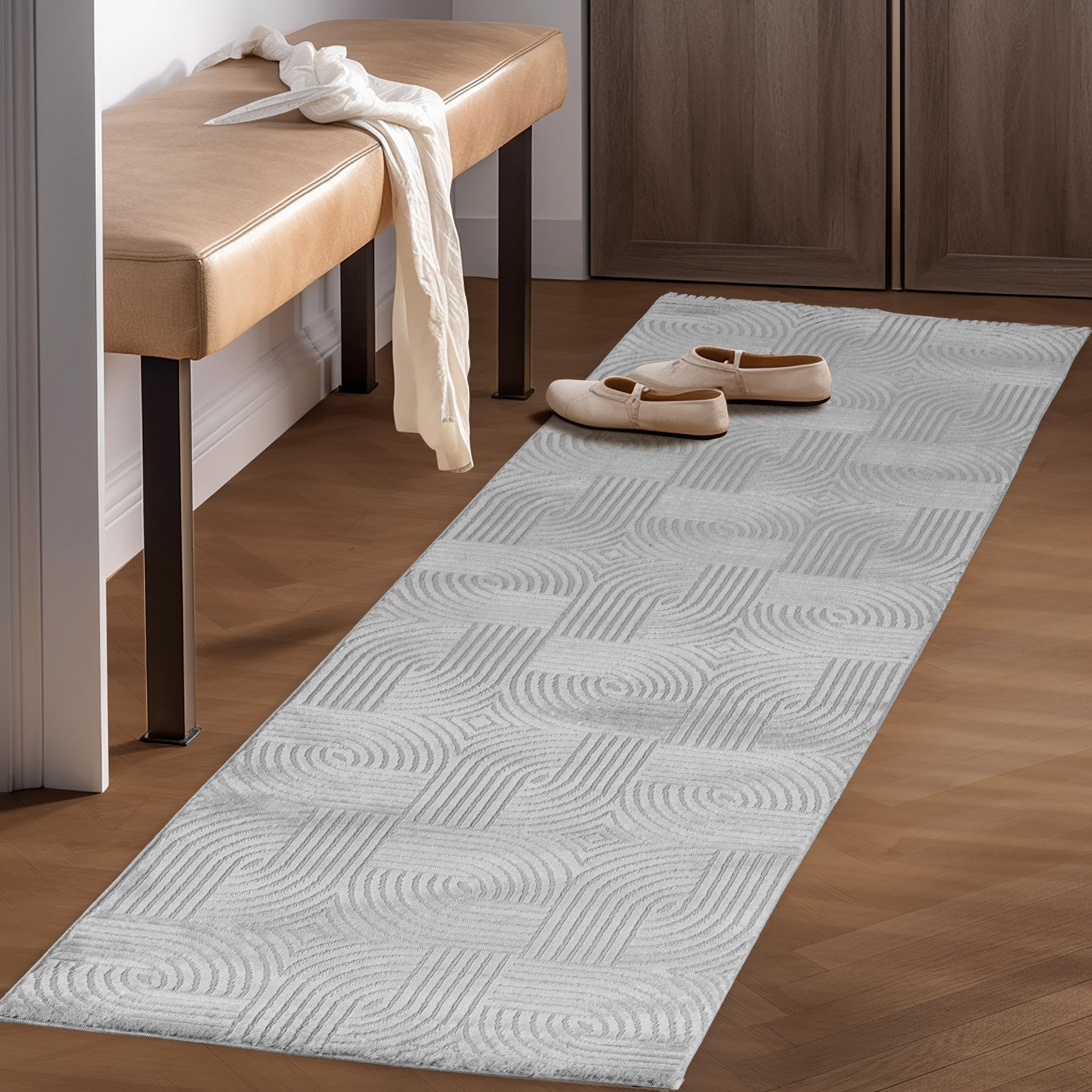 SIMPEX24 Kurzflor-Bettumrandung Skandinavisches Boho Muster, Höhe günstig online kaufen