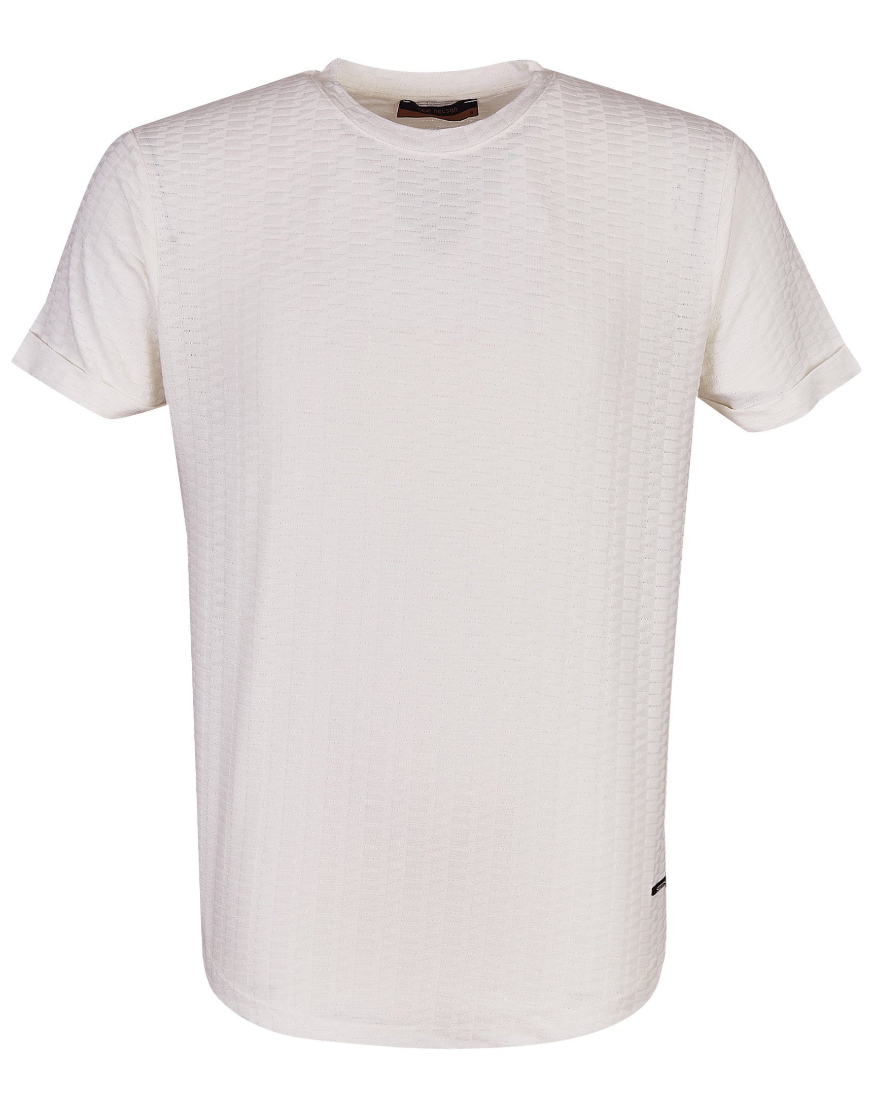 Leif Nelson T-Shirt Herren normal Rundhals ecruweiß T-Shirt LN-55765