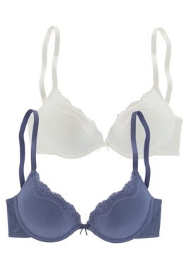 petite fleur Push-up-BH (Packung, 2 Stück) mit Bügel und feinem Spitzenband