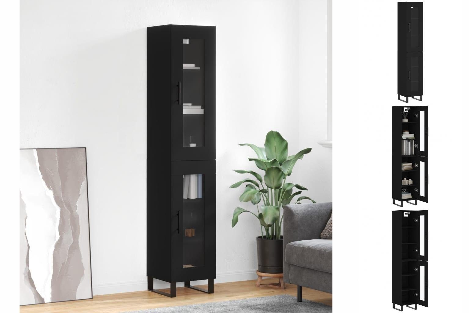 34,5x34x180 Schwarz Schrank Kleiderschrank cm Regal Highboard vidaXL Hochschrank Holzwerksto