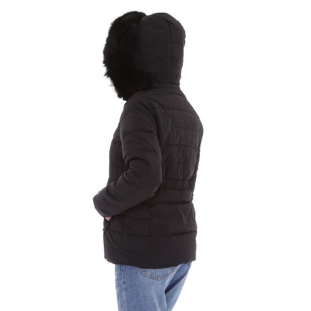Ital-Design Winterjacke Damen Freizeit (87256712) Kapuze (abnehmbar) Gefüttert Winterjacke in Schwarz