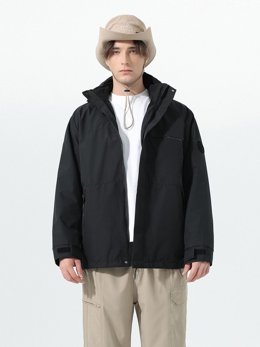 YOUTHUP 3-in-1-Funktionsjacke Übergangsjacke mit Kapuze Herrenjacke