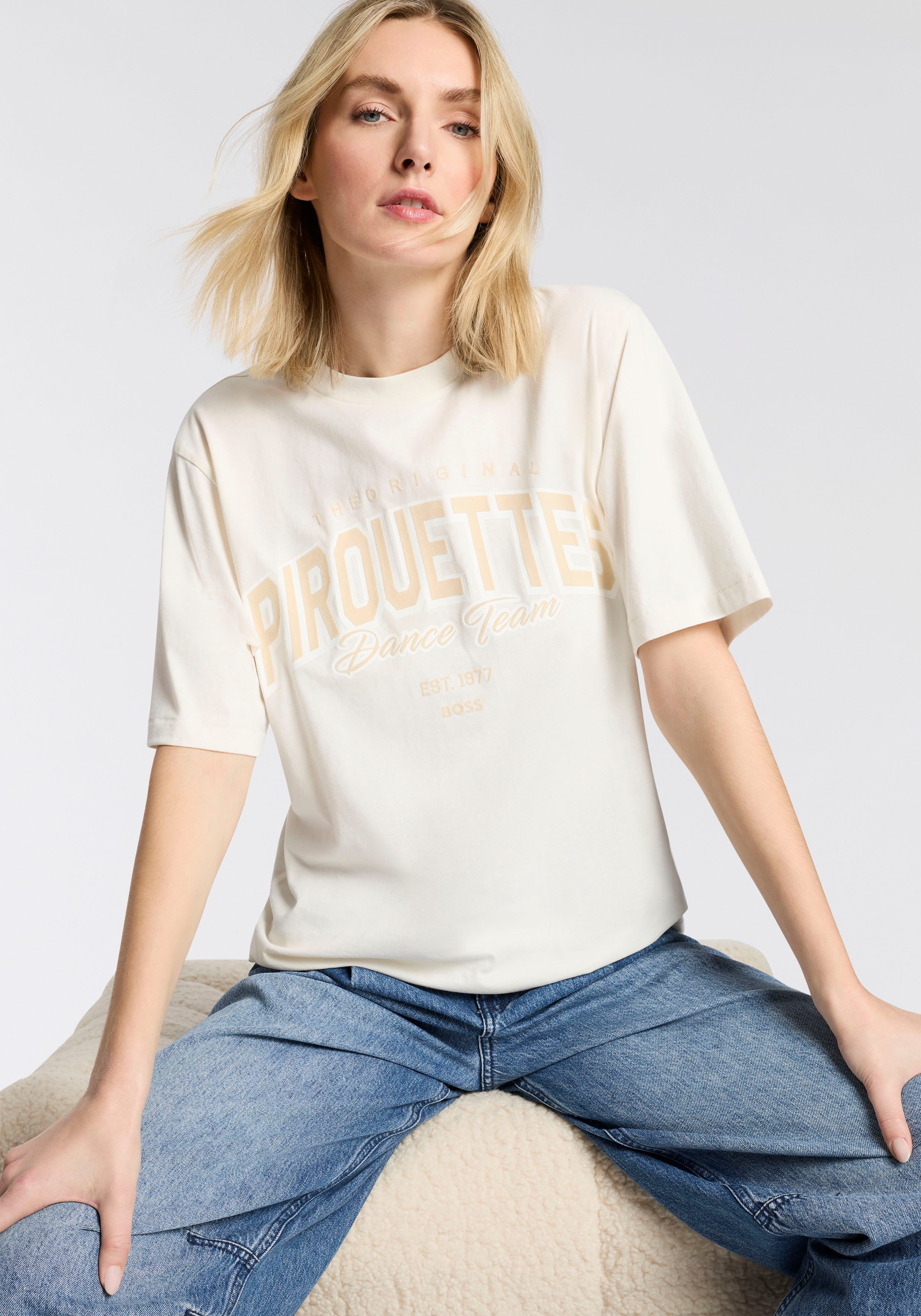 BOSS ORANGE T-Shirt Eregular Premium Damenmode im Relaxed Fit