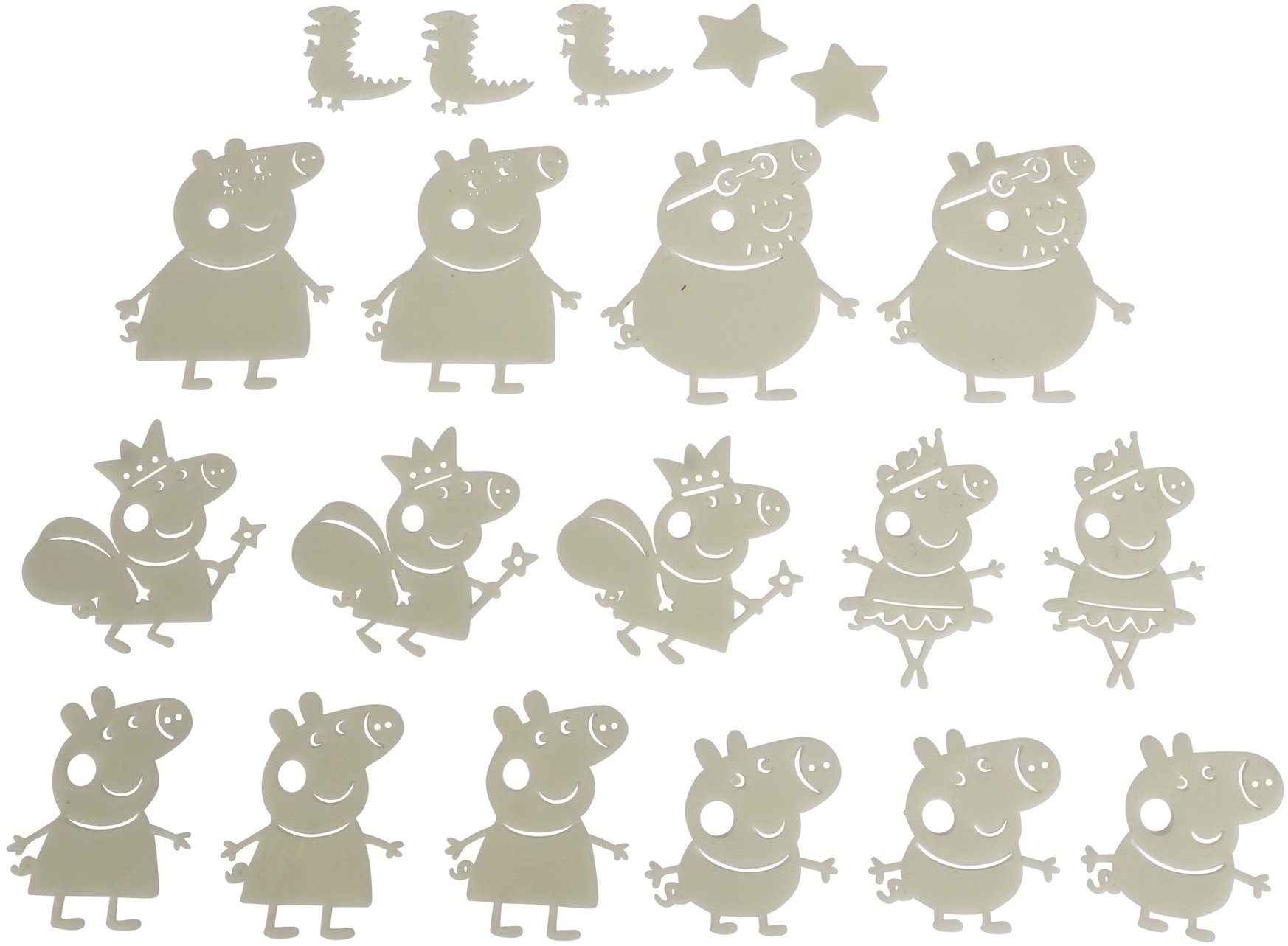 SIMBA Wanddekoobjekt Dekoration Kinderzimmer Glow in the Dark Peppa Pig Set günstig online kaufen