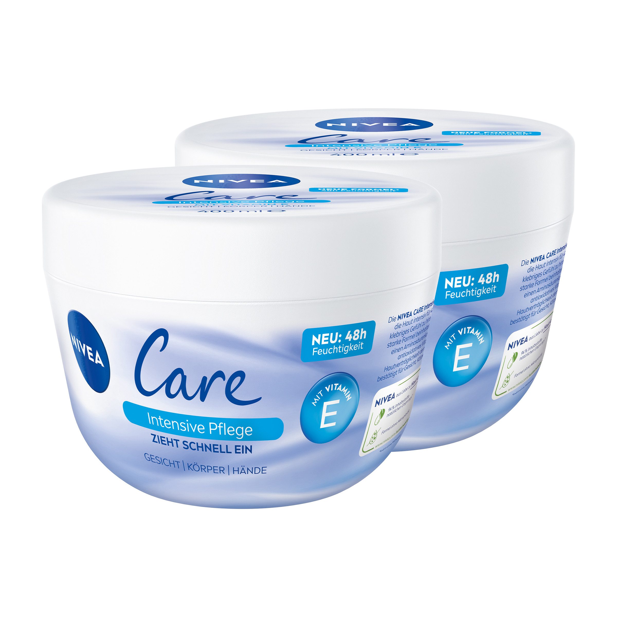 Gesichtspflege Creme Care 2 x 400ml Intensive Pflege mit 48h Feuchtigkeit