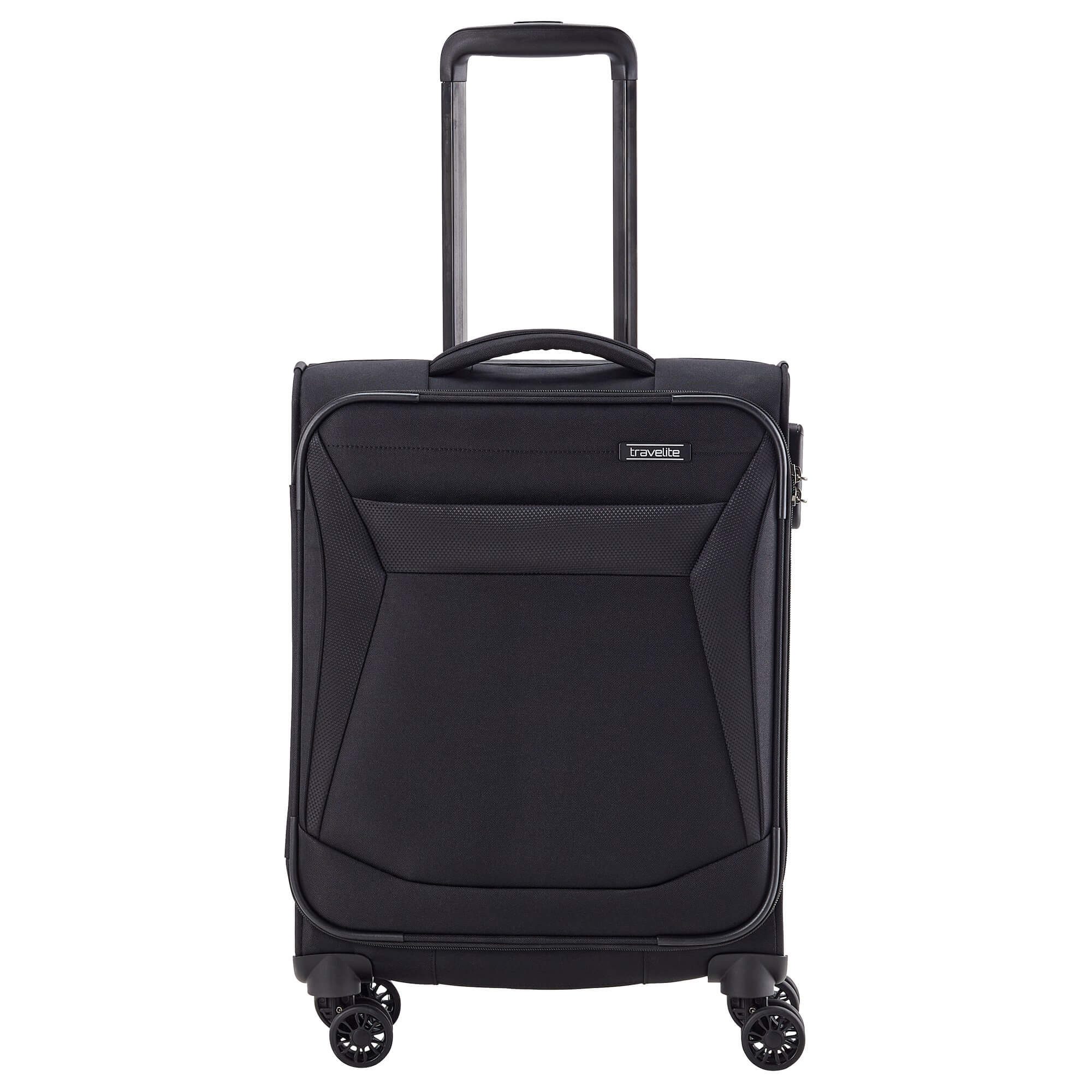 travelite Handgepäck-Trolley Chios - 4-Rollen-Kabinentrolley S 55 cm (schwarz), 4 Rollen Rollen