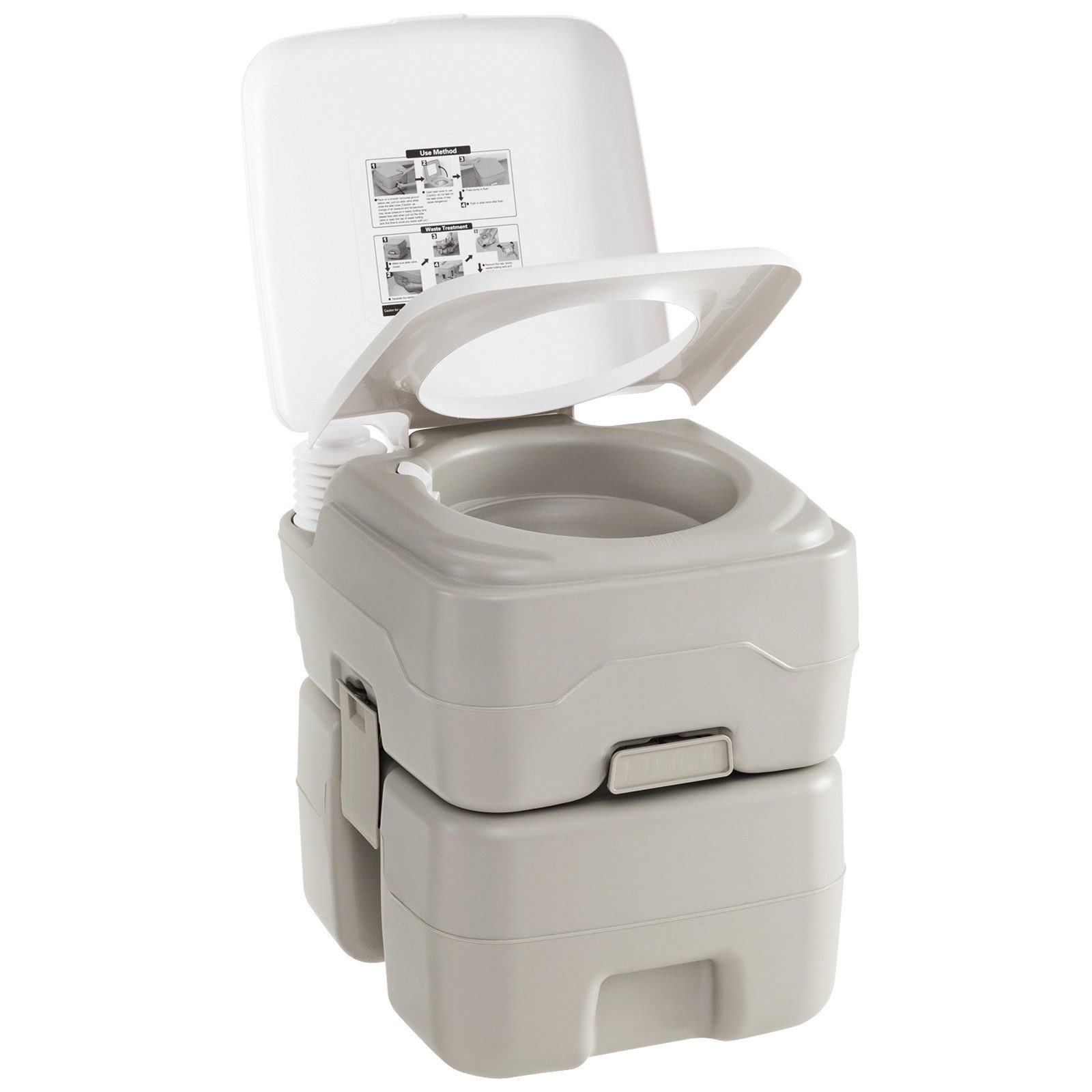 COSTWAY Campingtoilette, Campingklo mit 20 L Fäkalientank, mobile Toilette