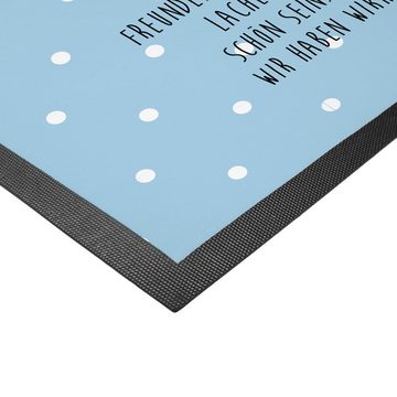 Fußmatte Igel mit Federkopfschmuck - Blau Pastell - Geschenk, Abenteuer, Schmu, Mr. & Mrs. Panda, Höhe: 0.6 mm